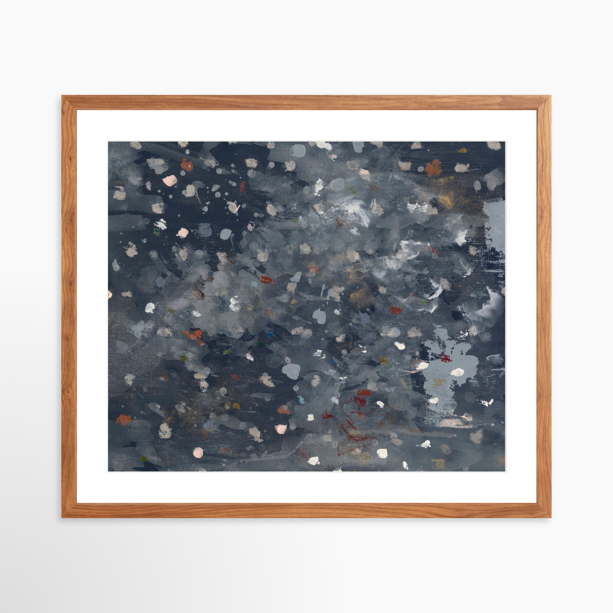 25x20 / Light Walnut Frame + White Mat