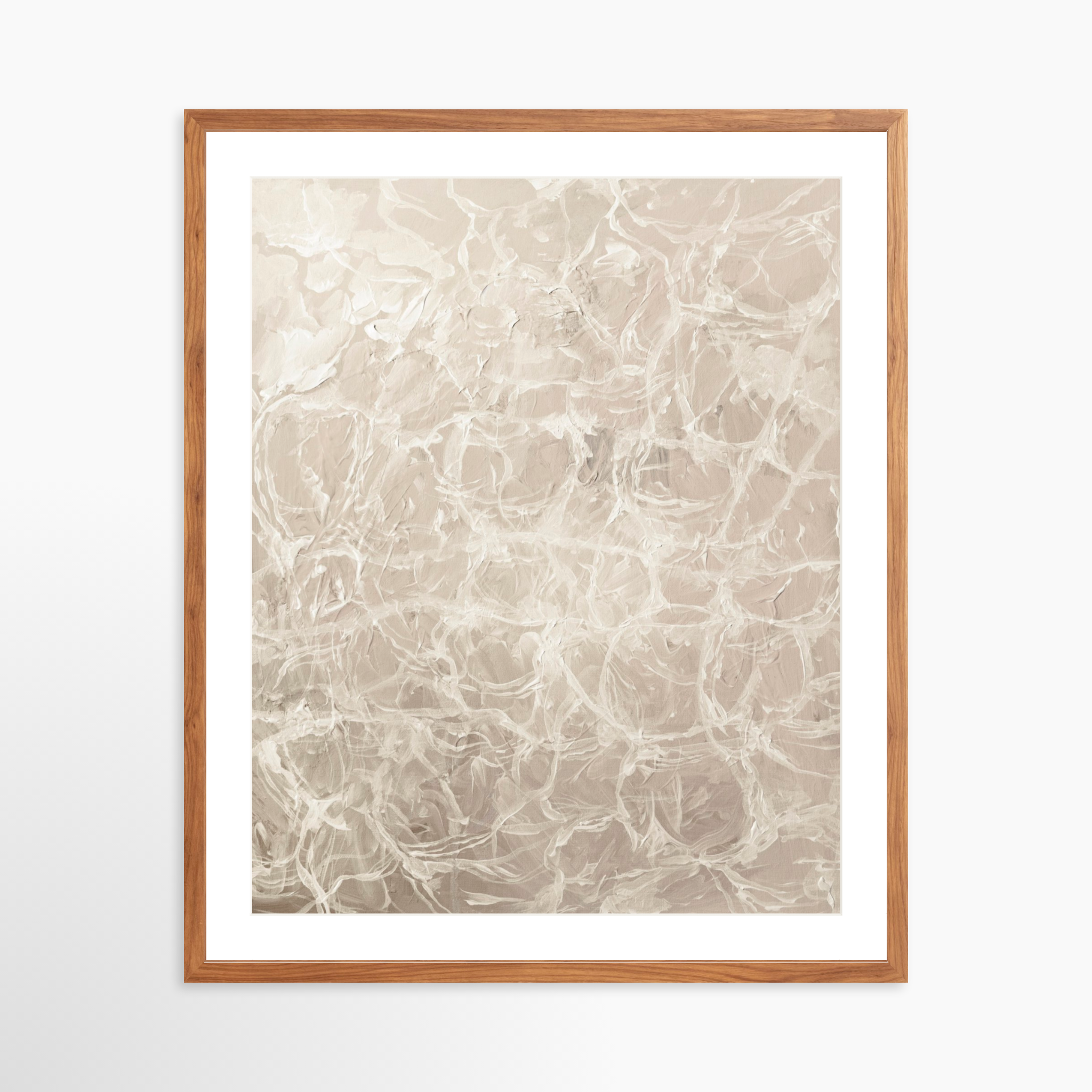 24x30 / Light Walnut Frame + White Mat