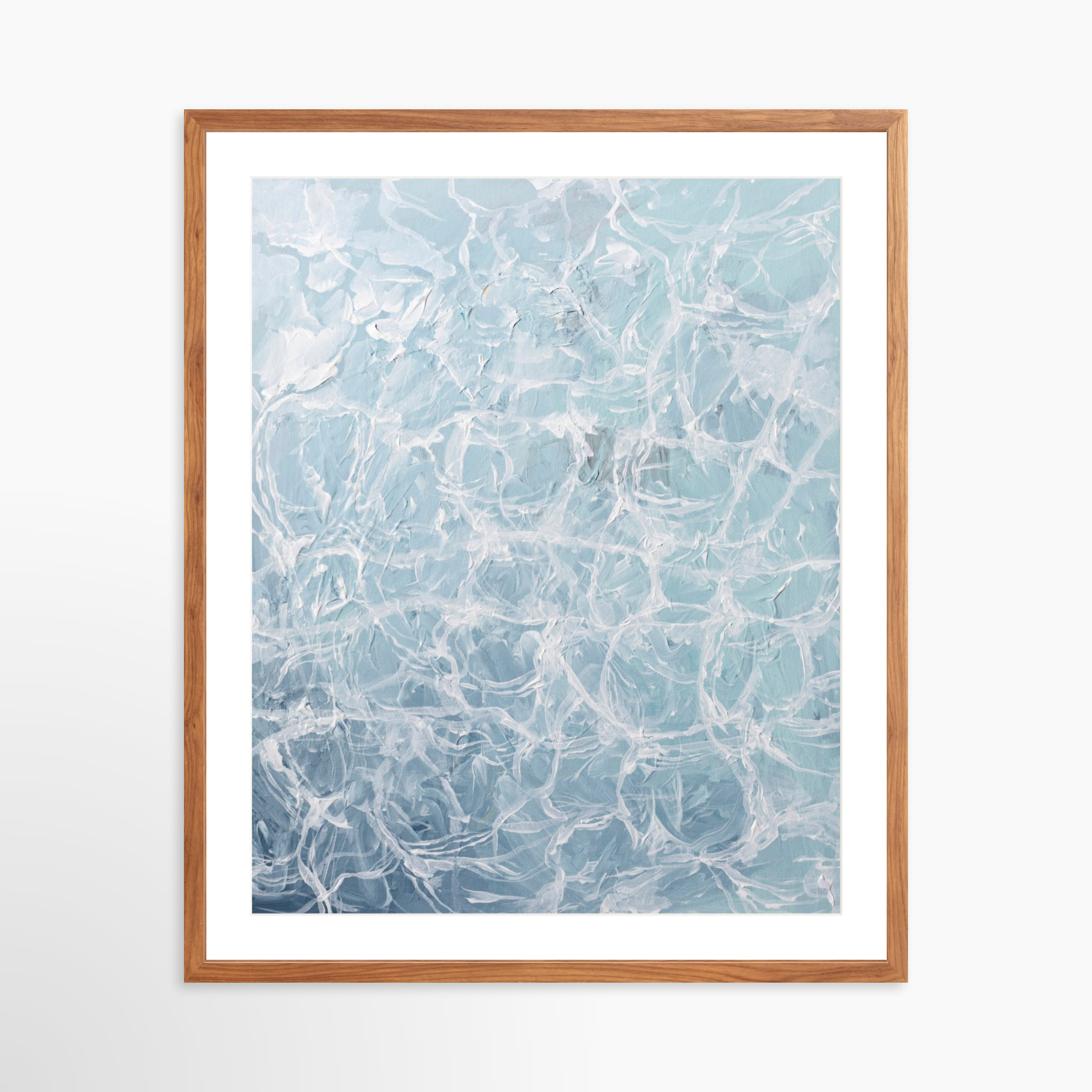 24x30 / Light Walnut Frame + White Mat