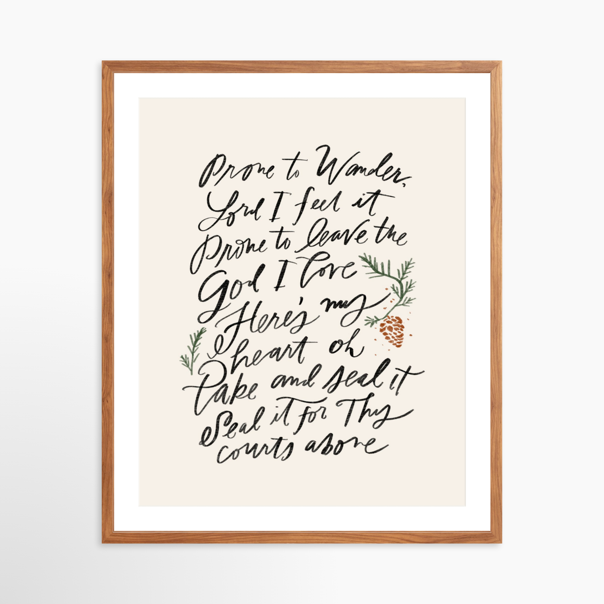 24x30 / Light Walnut Frame + White Mat