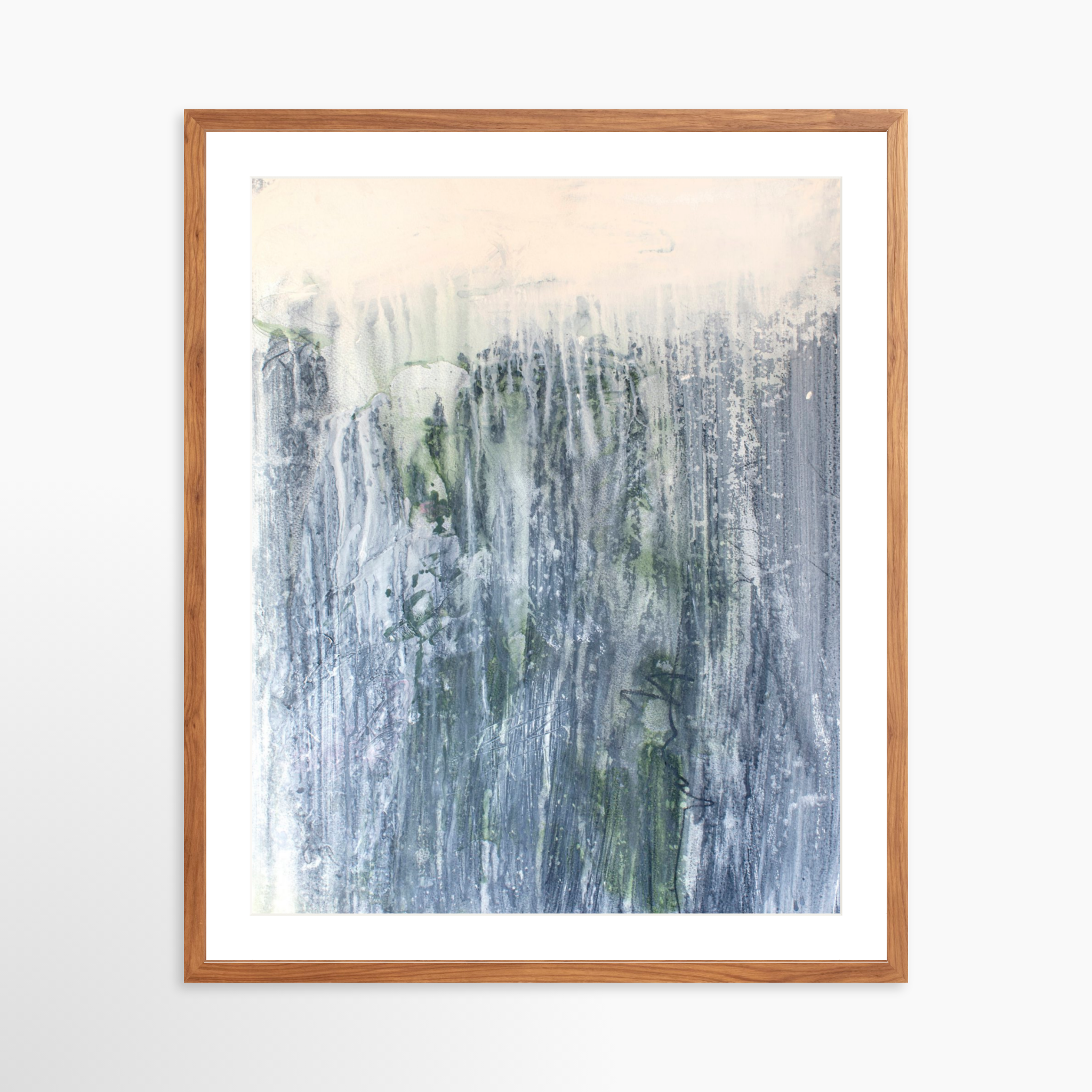 24x30 / Light Walnut Frame + White Mat