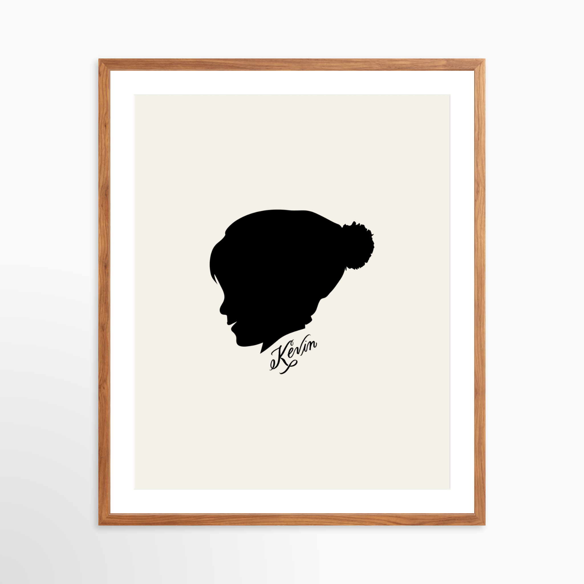 24x30 / Light Walnut Frame + White Mat