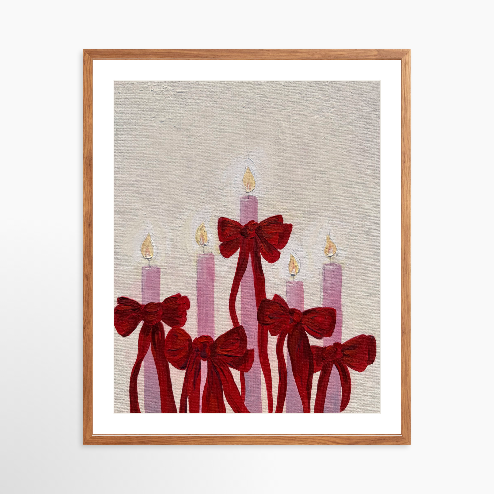 24x30 / Light Walnut Frame + White Mat