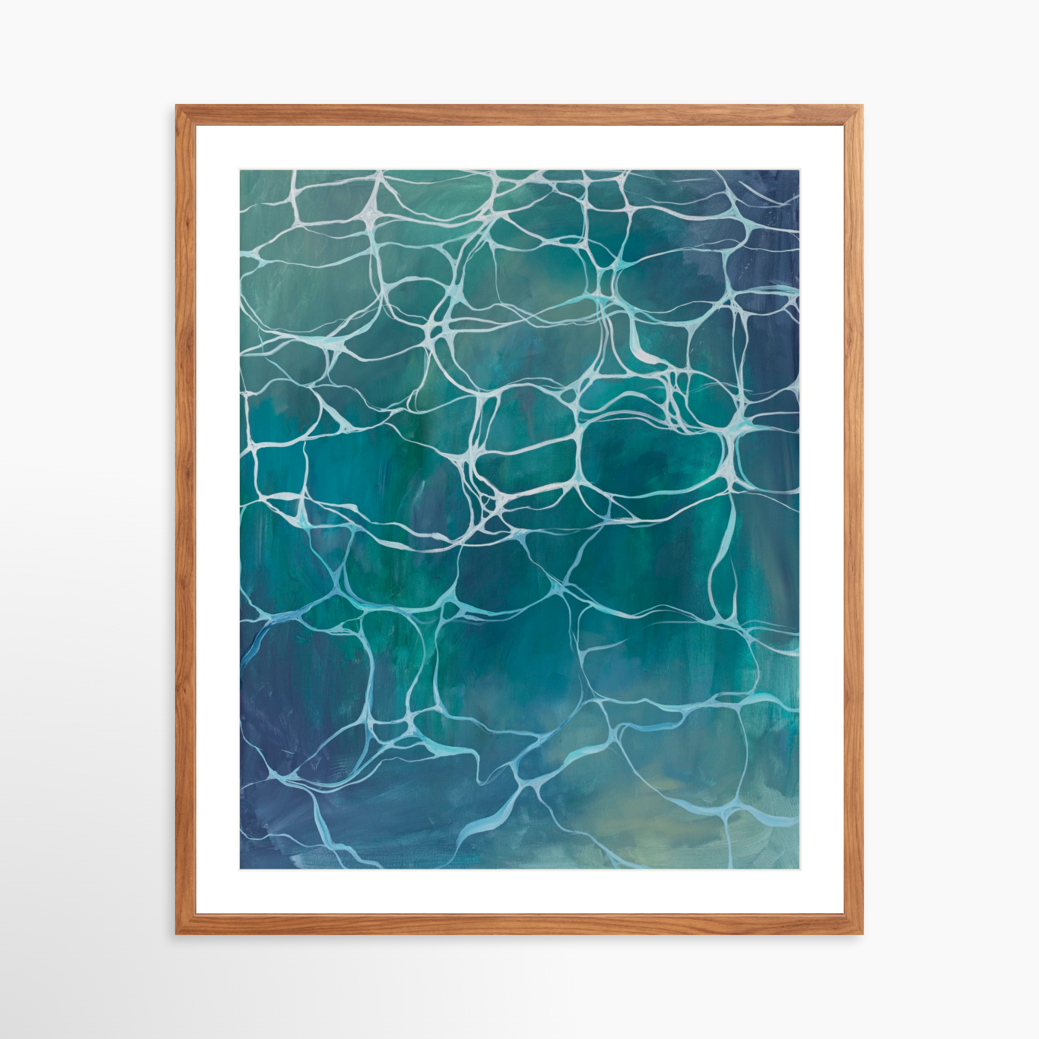 24x30 / Light Walnut Frame + White Mat