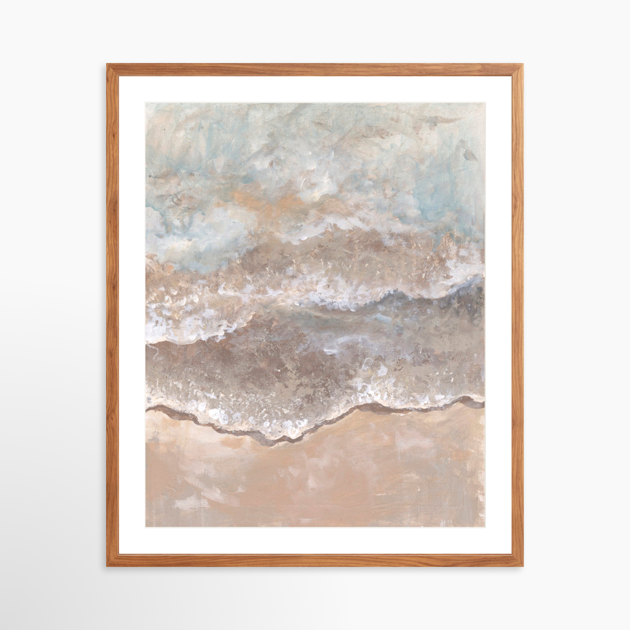 24x30 / Light Walnut Frame + White Mat