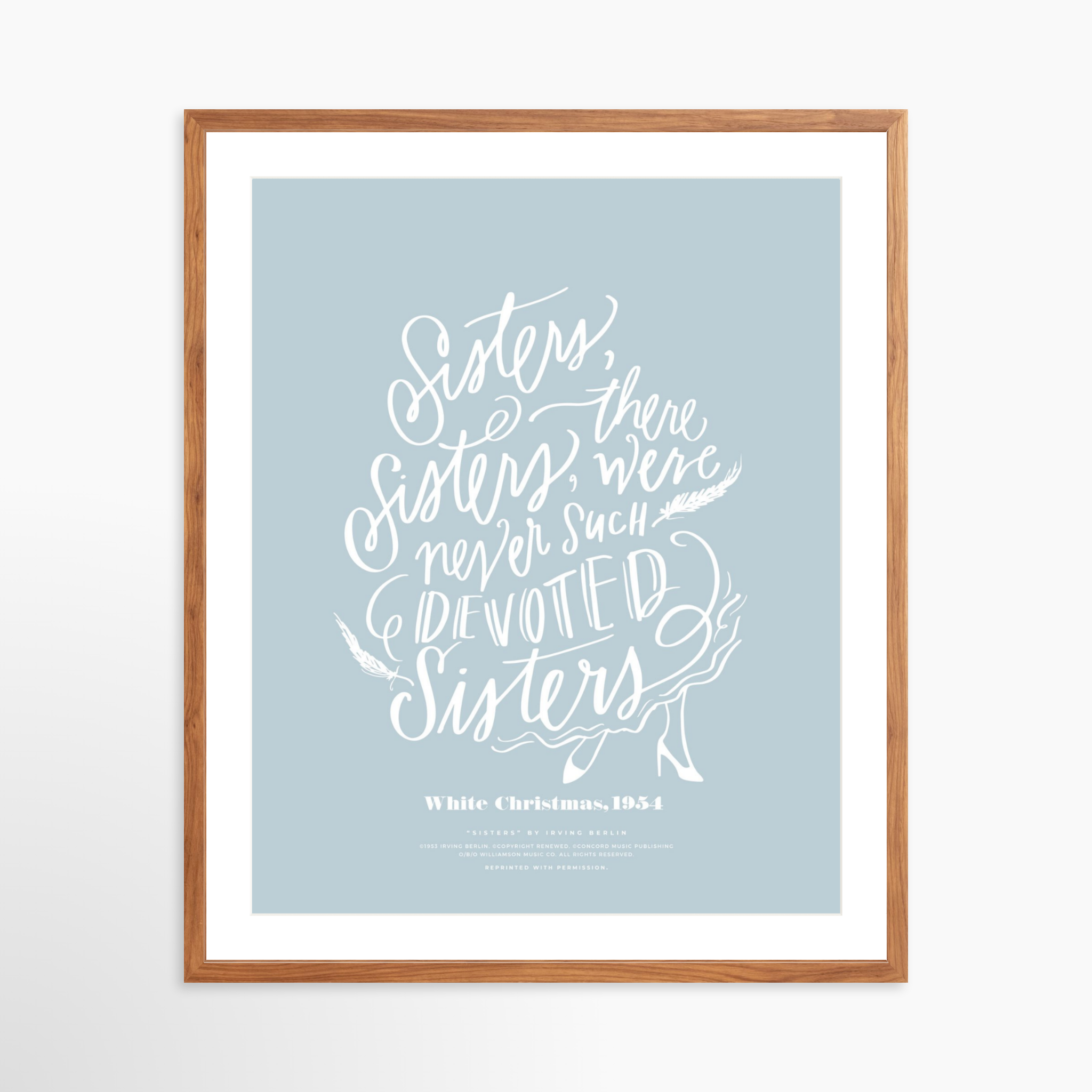 24x30 / Light Walnut Frame + White Mat