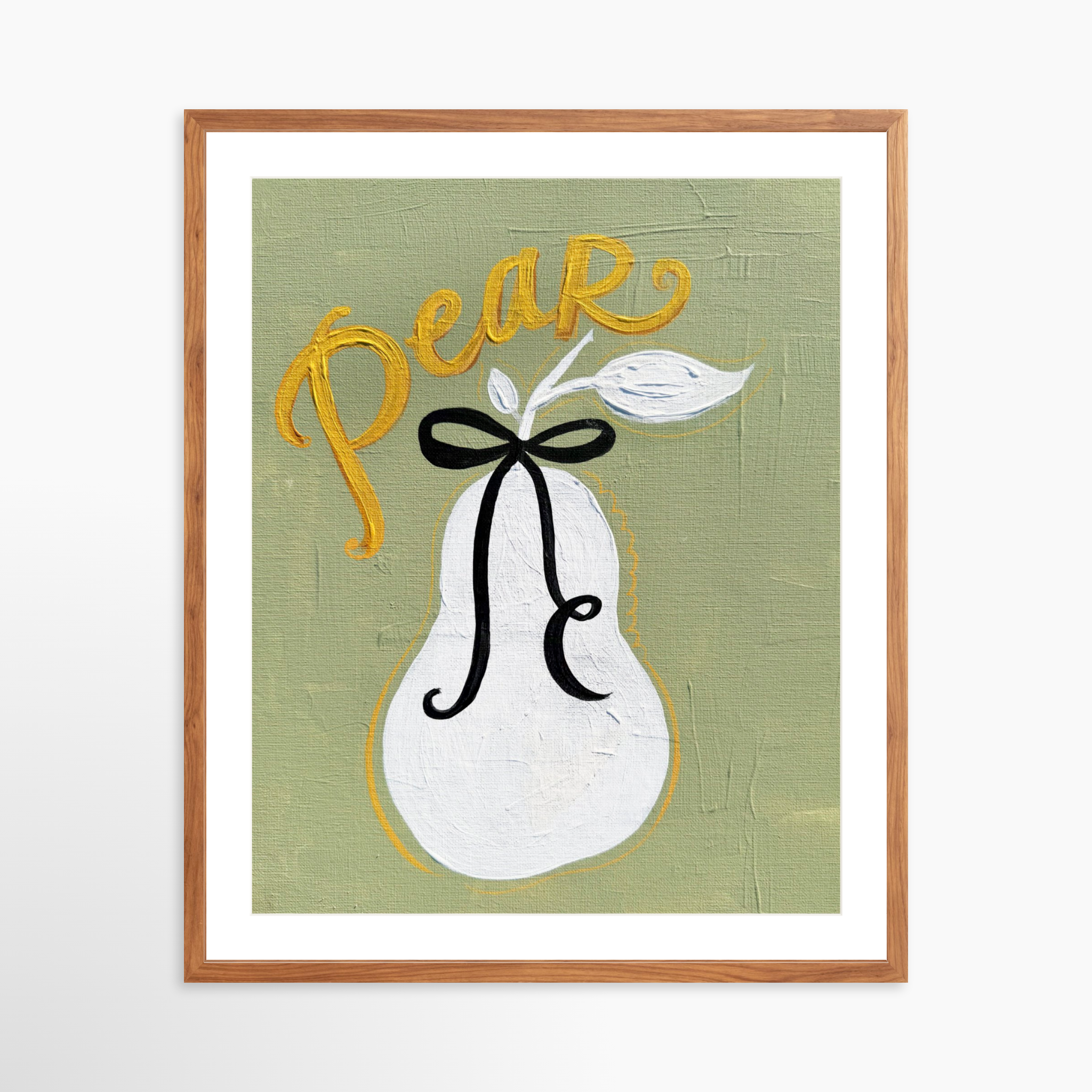 24x30 / Light Walnut Frame + White Mat