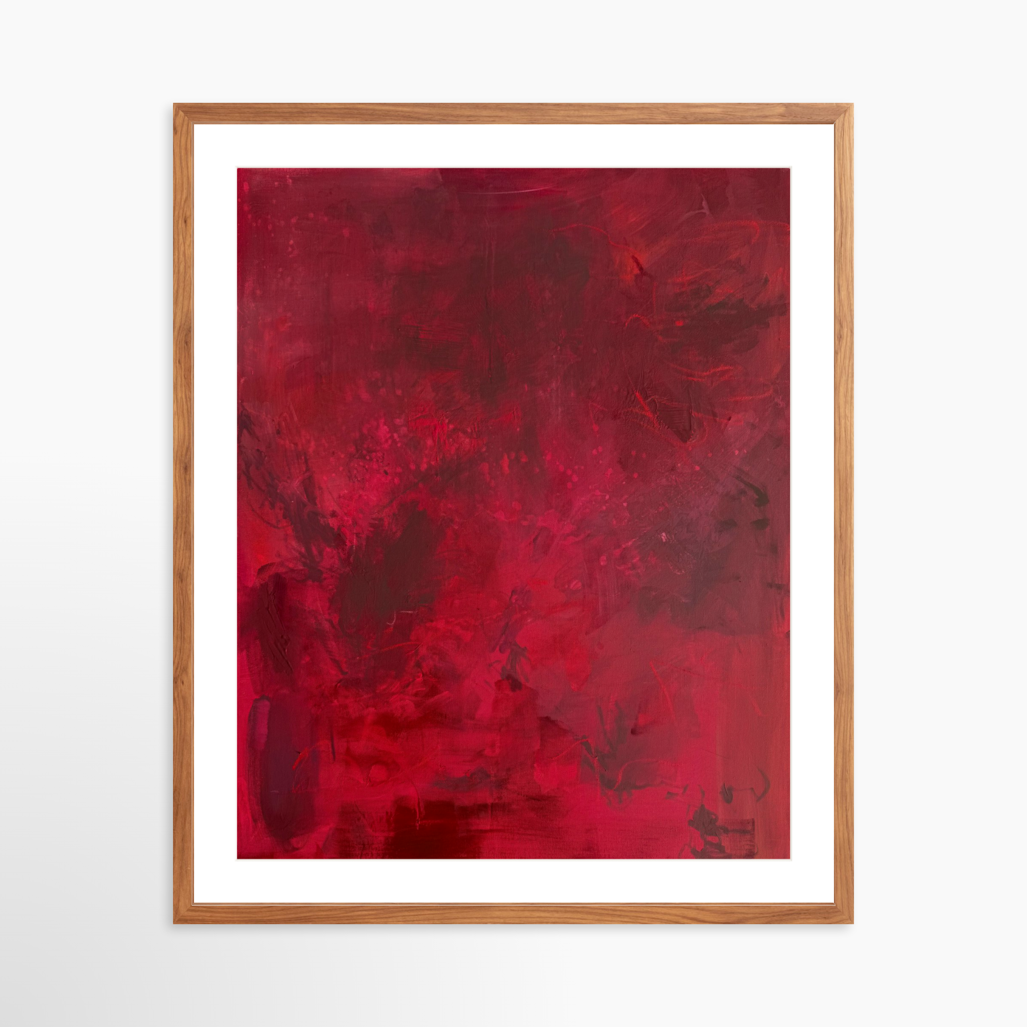 24x30 / Light Walnut Frame + White Mat