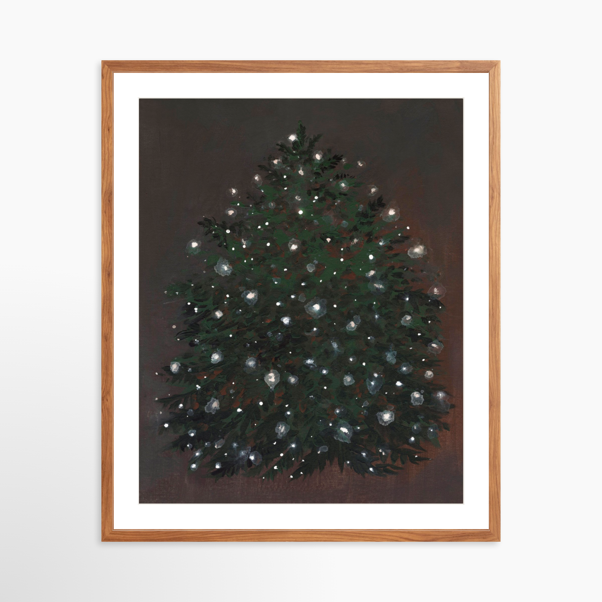 24x30 / Light Walnut Frame + White Mat