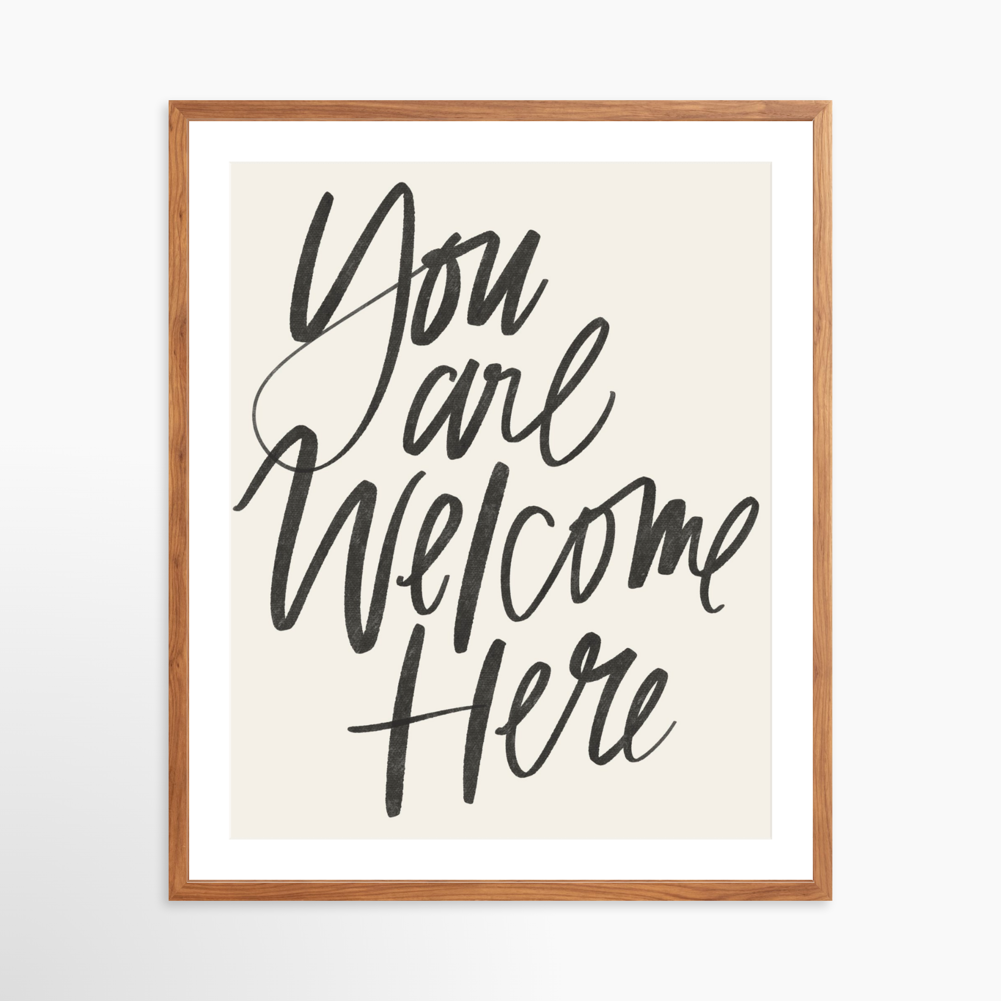 24x30 / Light Walnut Frame + White Mat