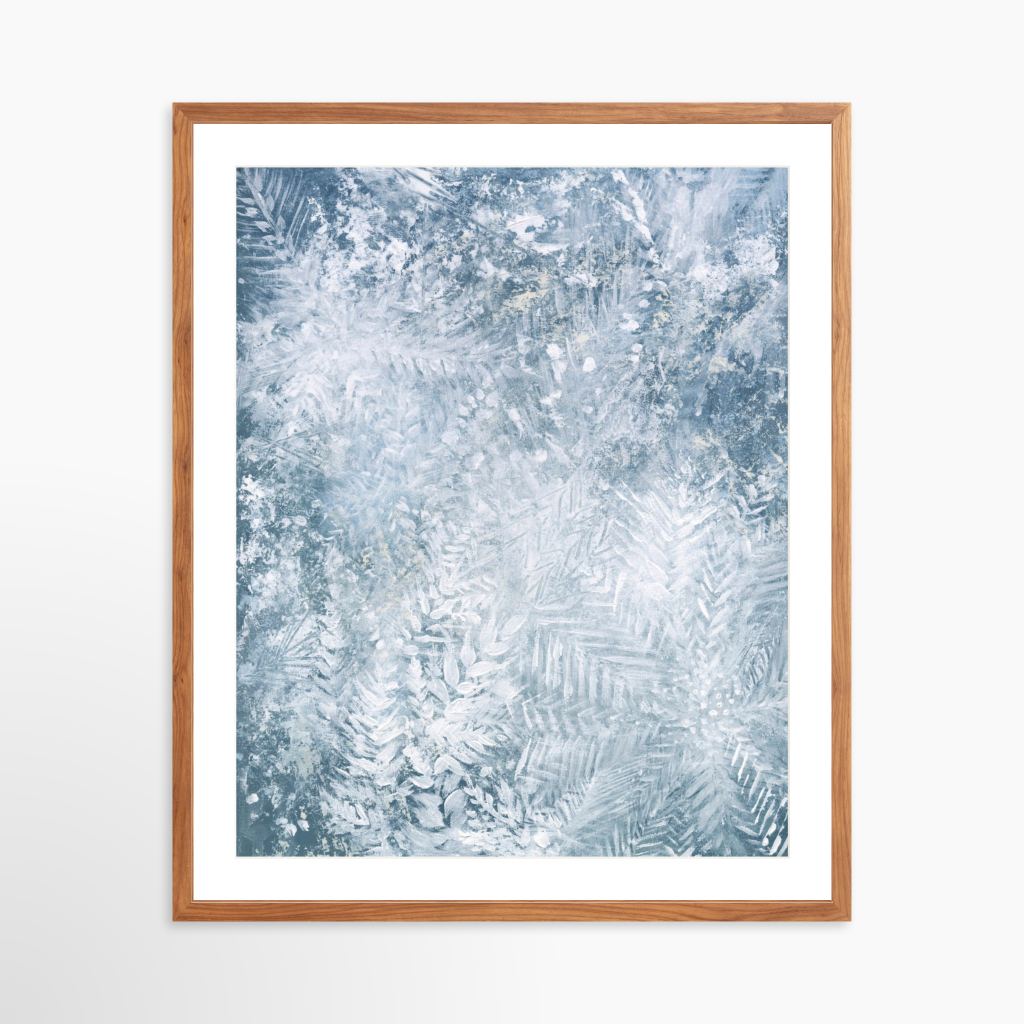 24x30 / Light Walnut Frame + White Mat