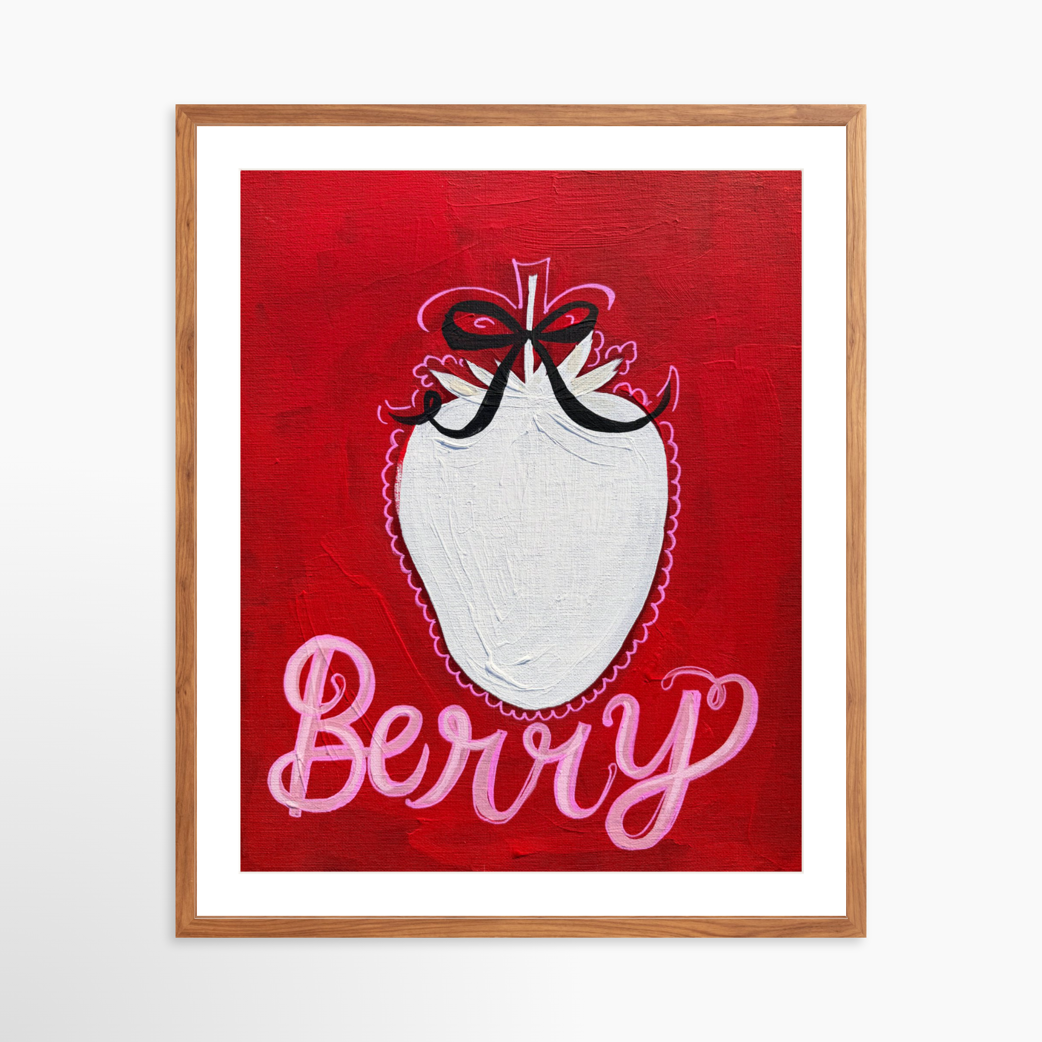 24x30 / Light Walnut Frame + White Mat