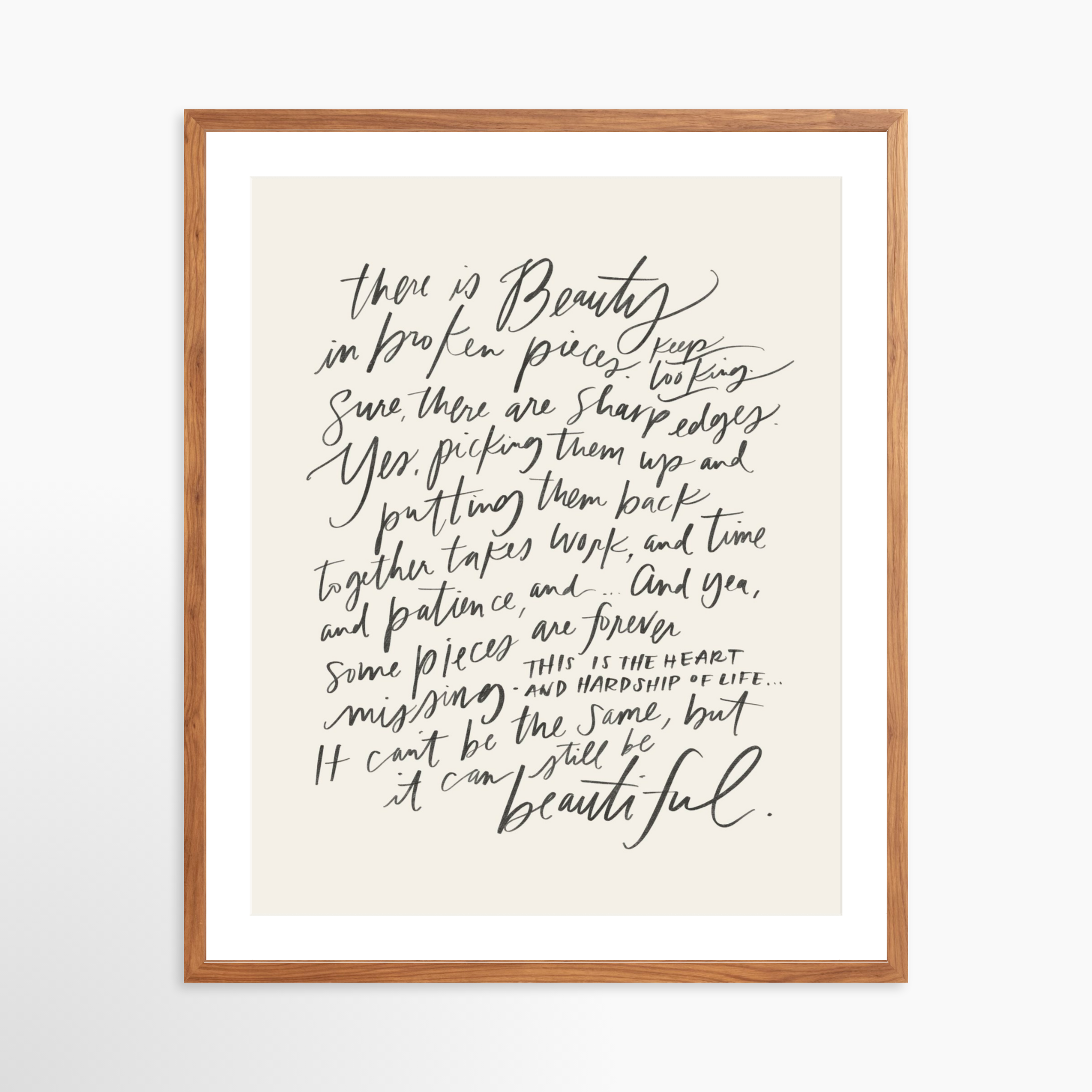 24x30 / Light Walnut Frame + White Mat