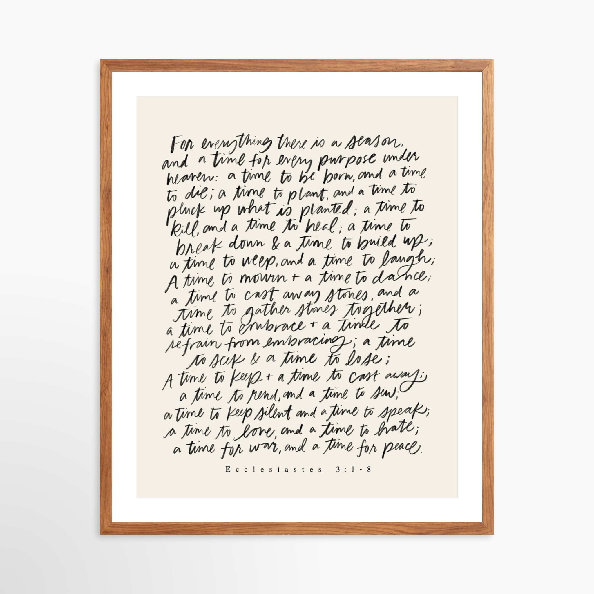 24x30 / Light Walnut Frame + White Mat