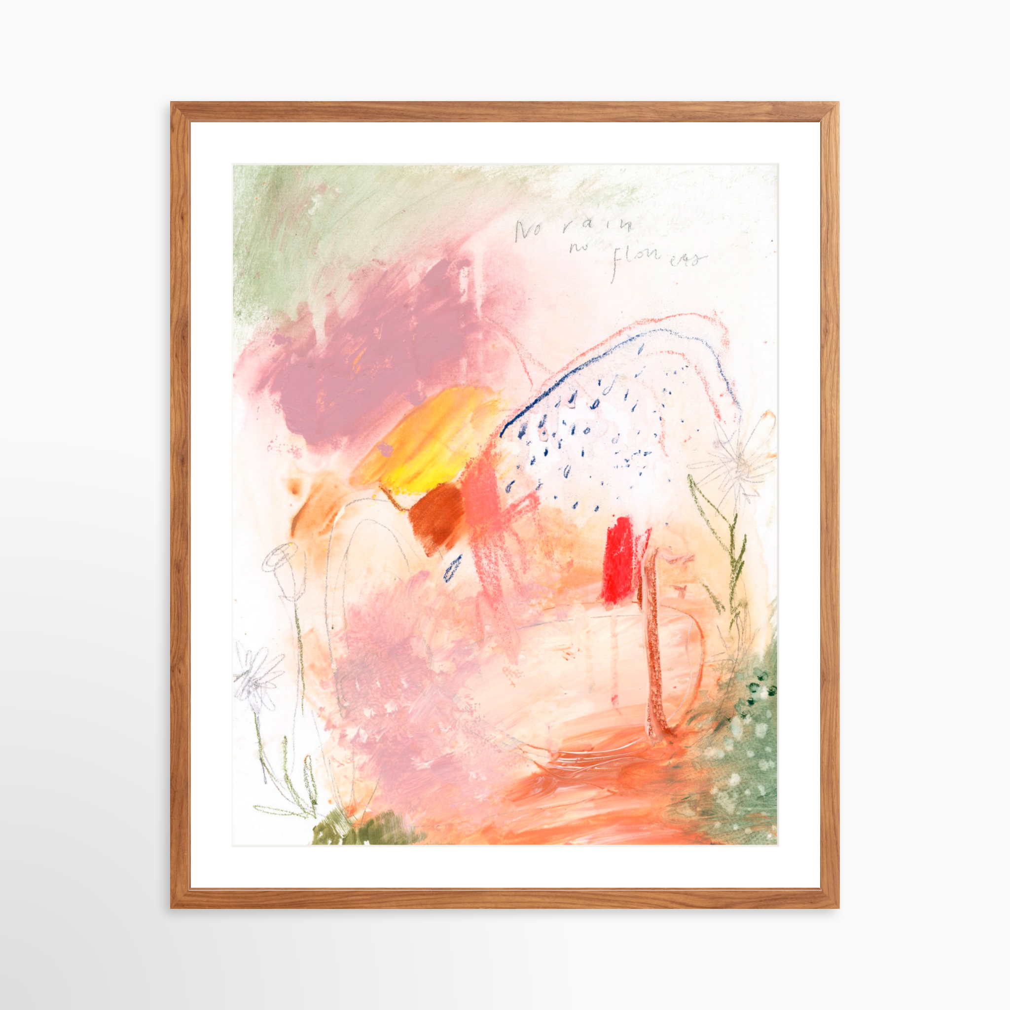 24x30 / Light Walnut Frame + White Mat