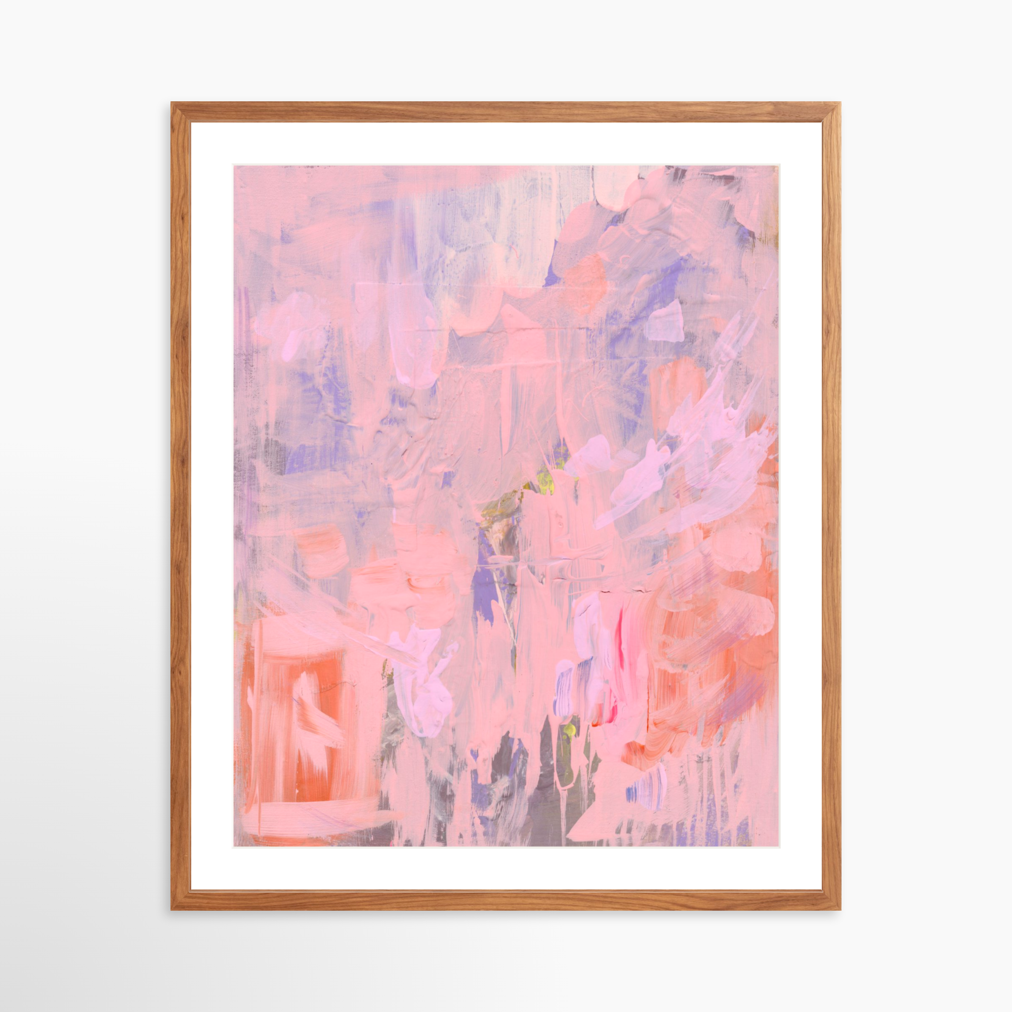 24x30 / Light Walnut Frame + White Mat