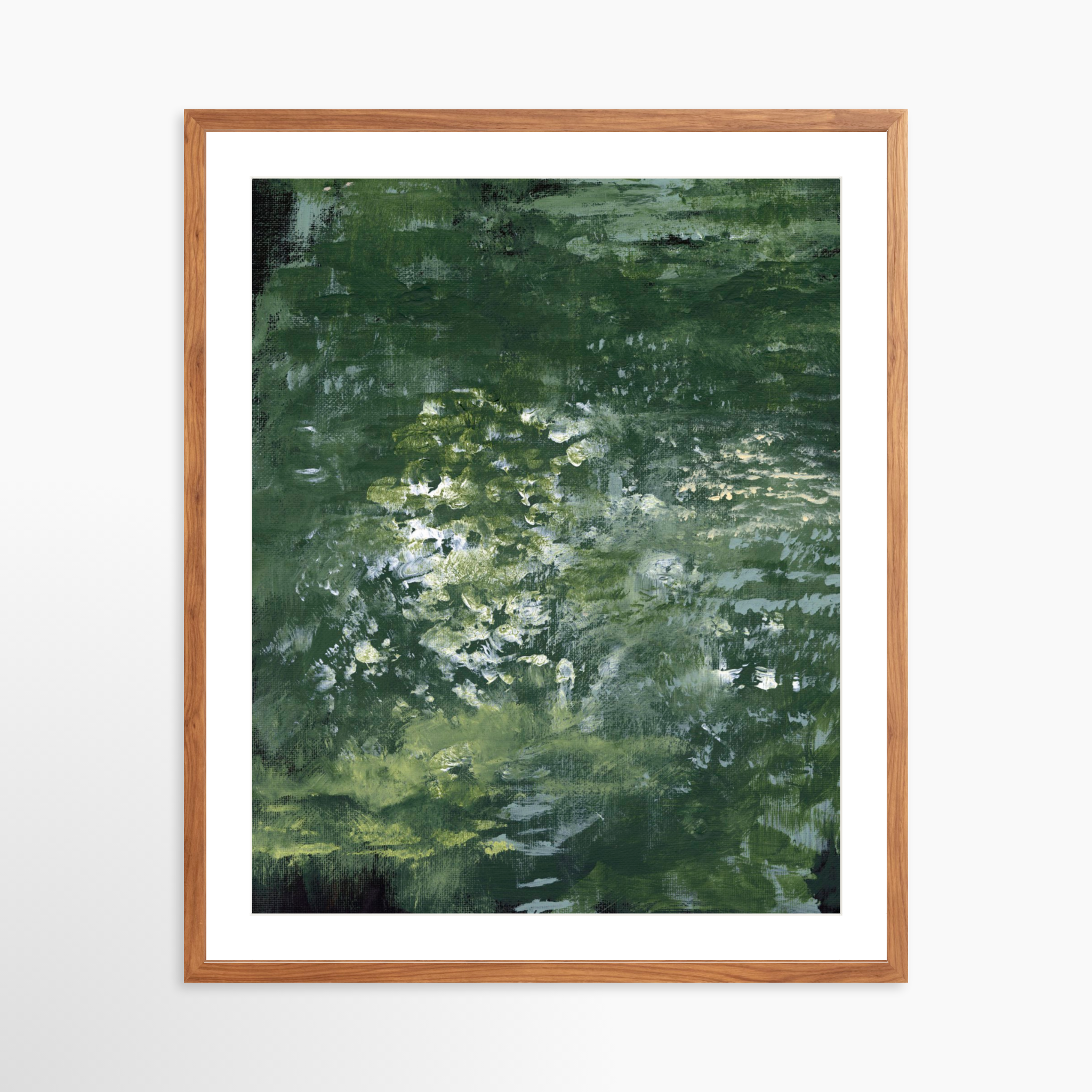 24x30 / Light Walnut Frame + White Mat