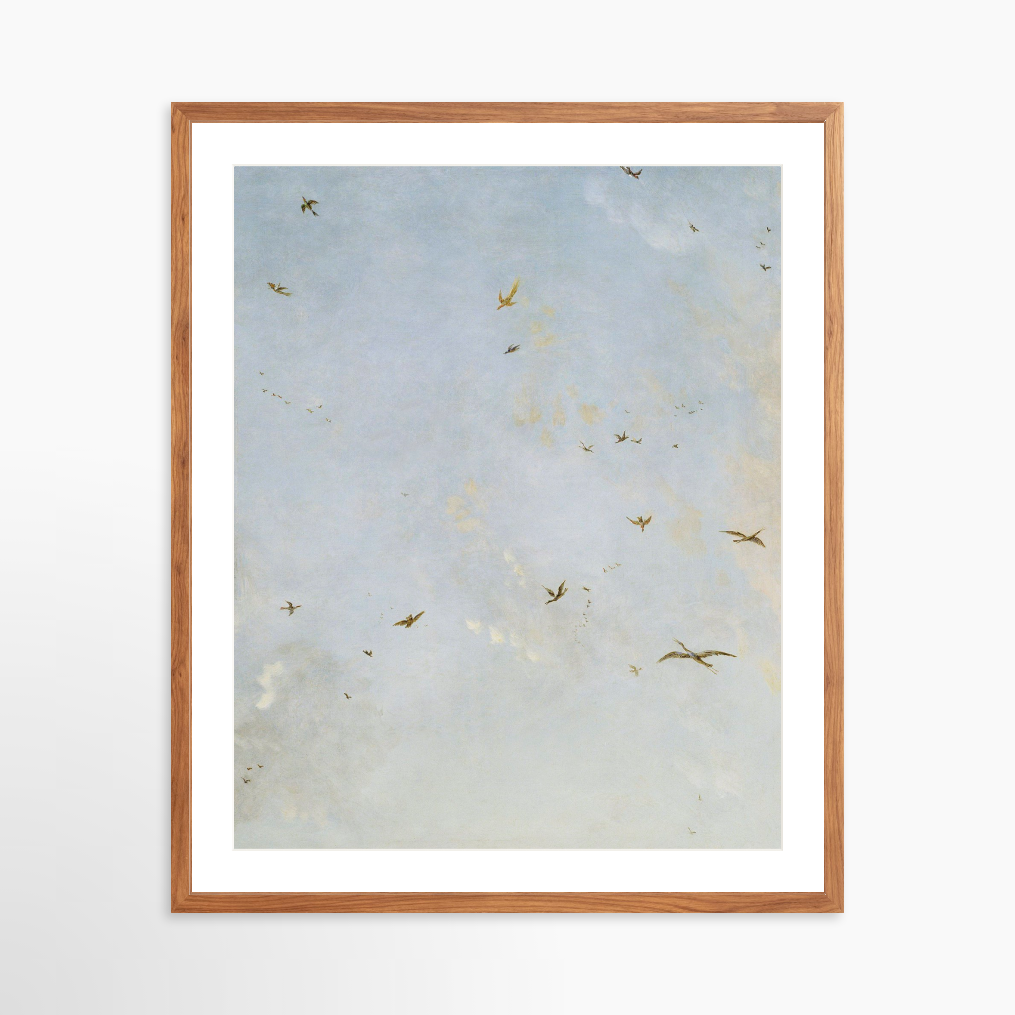 24x30 / Light Walnut Frame + White Mat