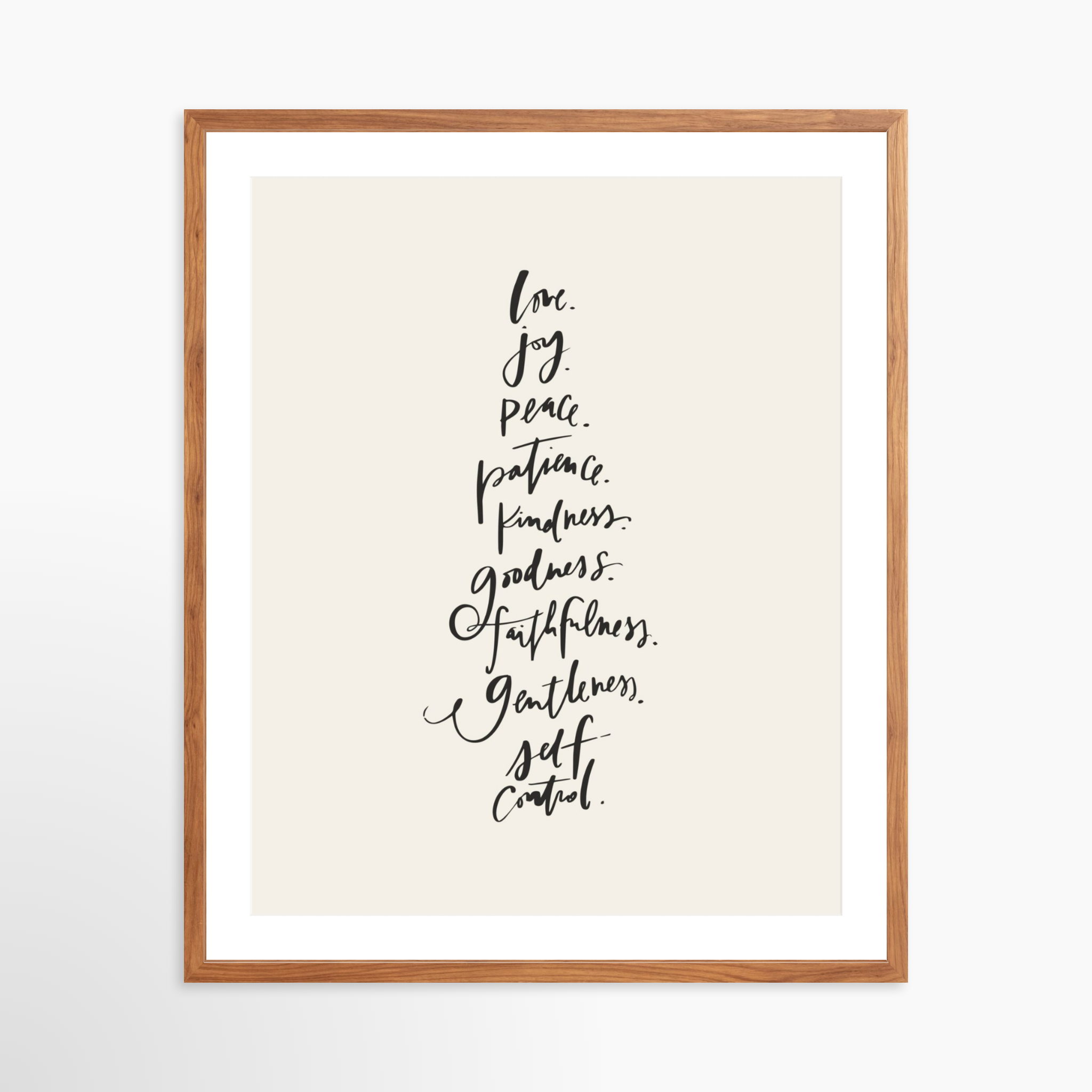 24x30 / Light Walnut Frame + White Mat