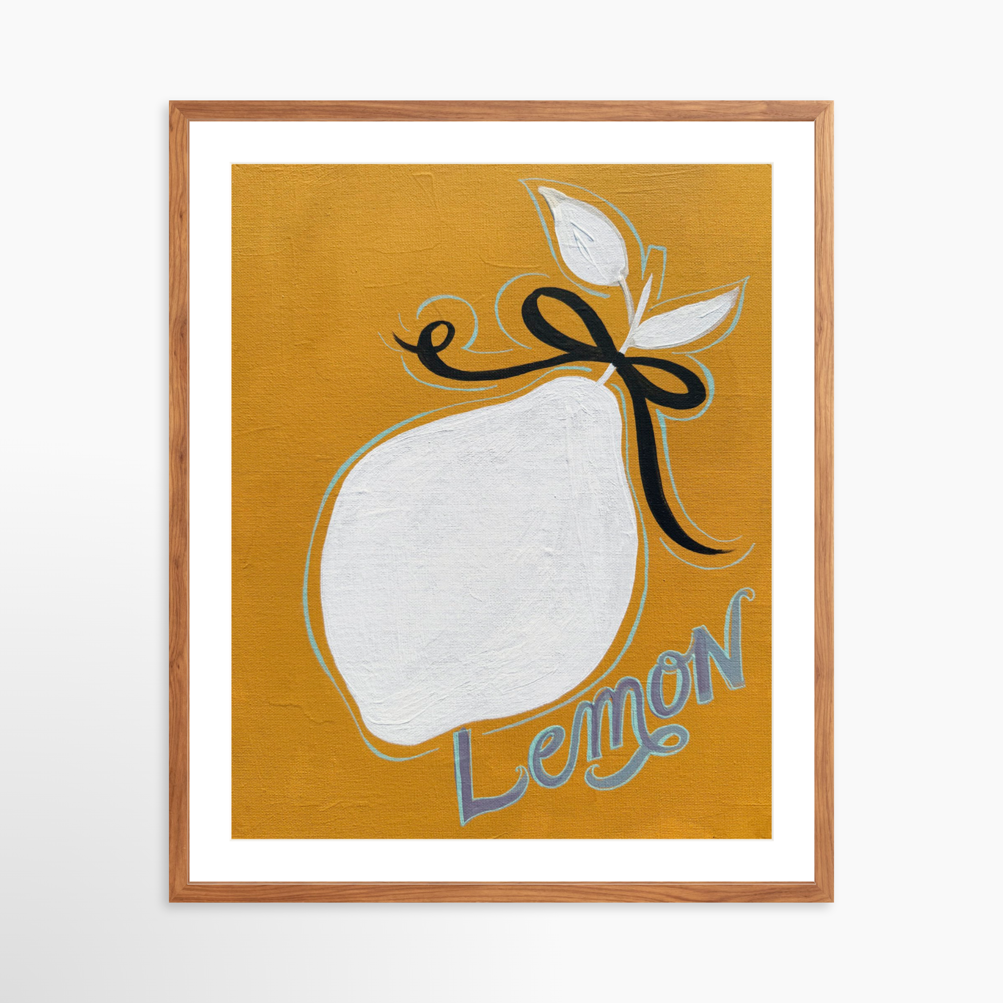 24x30 / Light Walnut Frame + White Mat