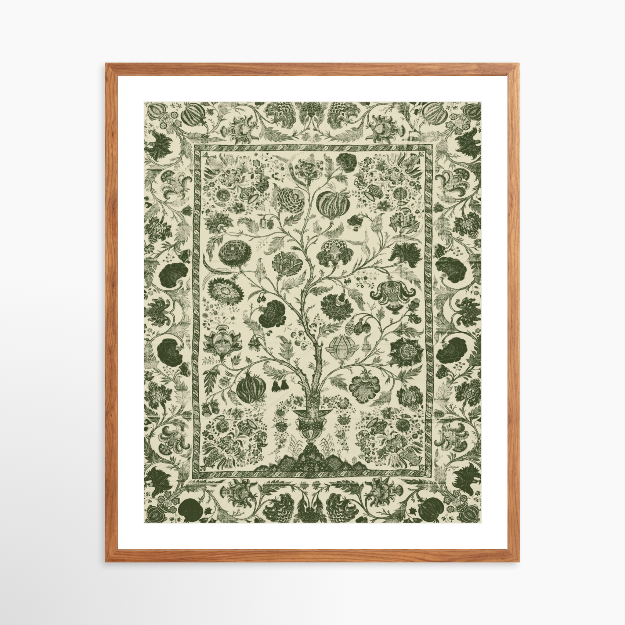 24x30 / Light Walnut Frame + White Mat