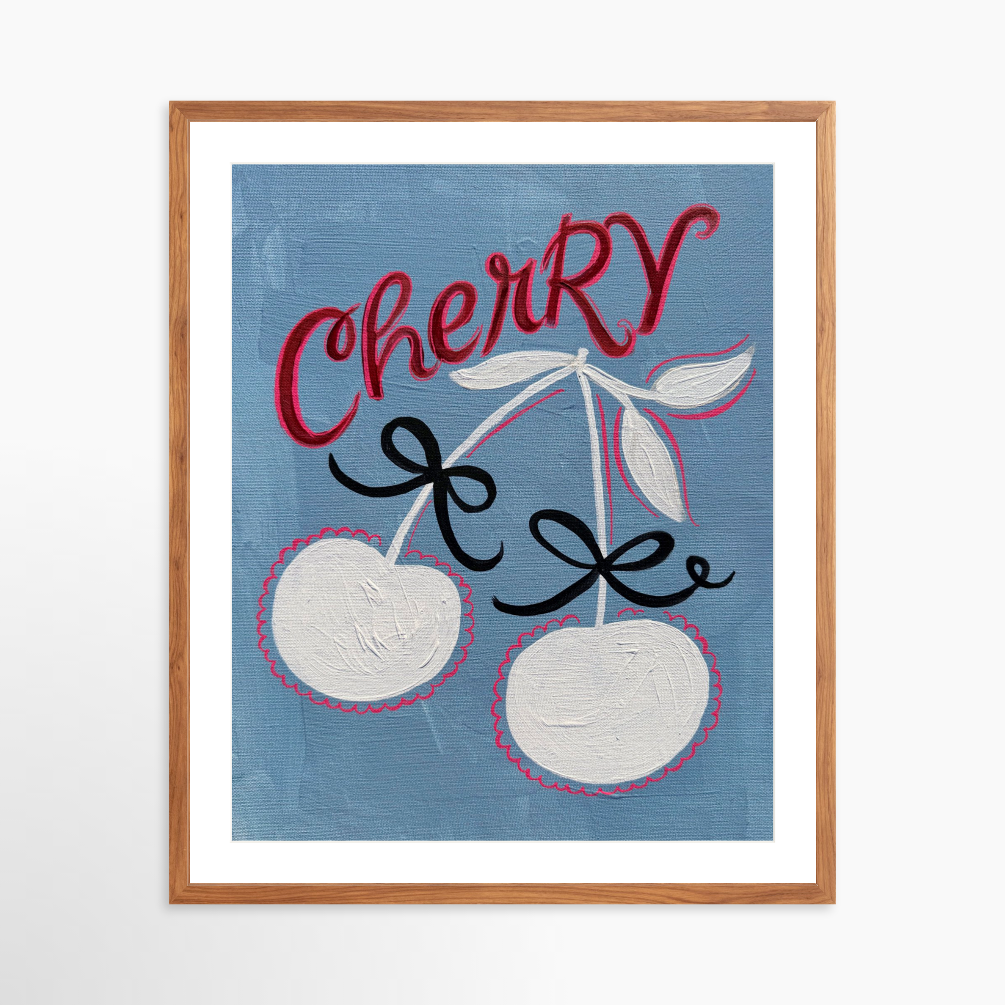 24x30 / Light Walnut Frame + White Mat