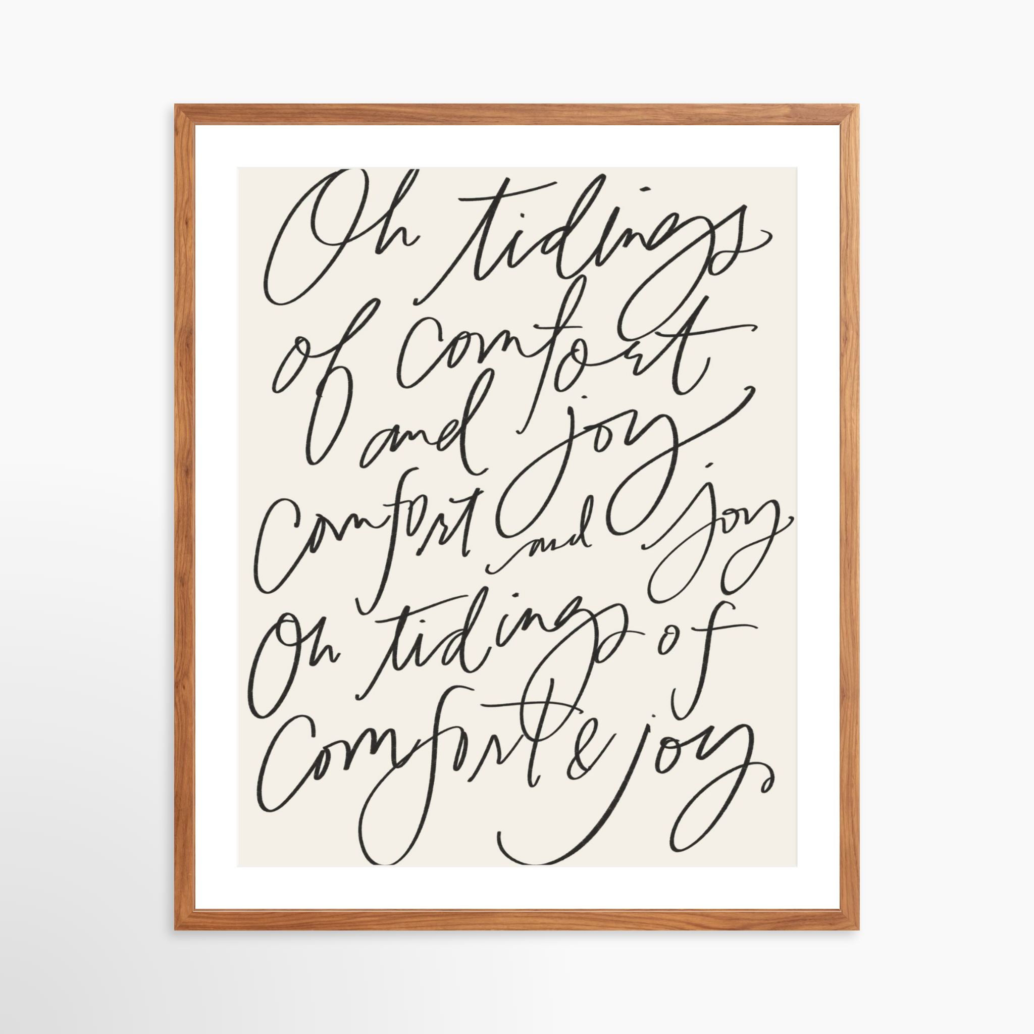 24x30 / Light Walnut Frame + White Mat