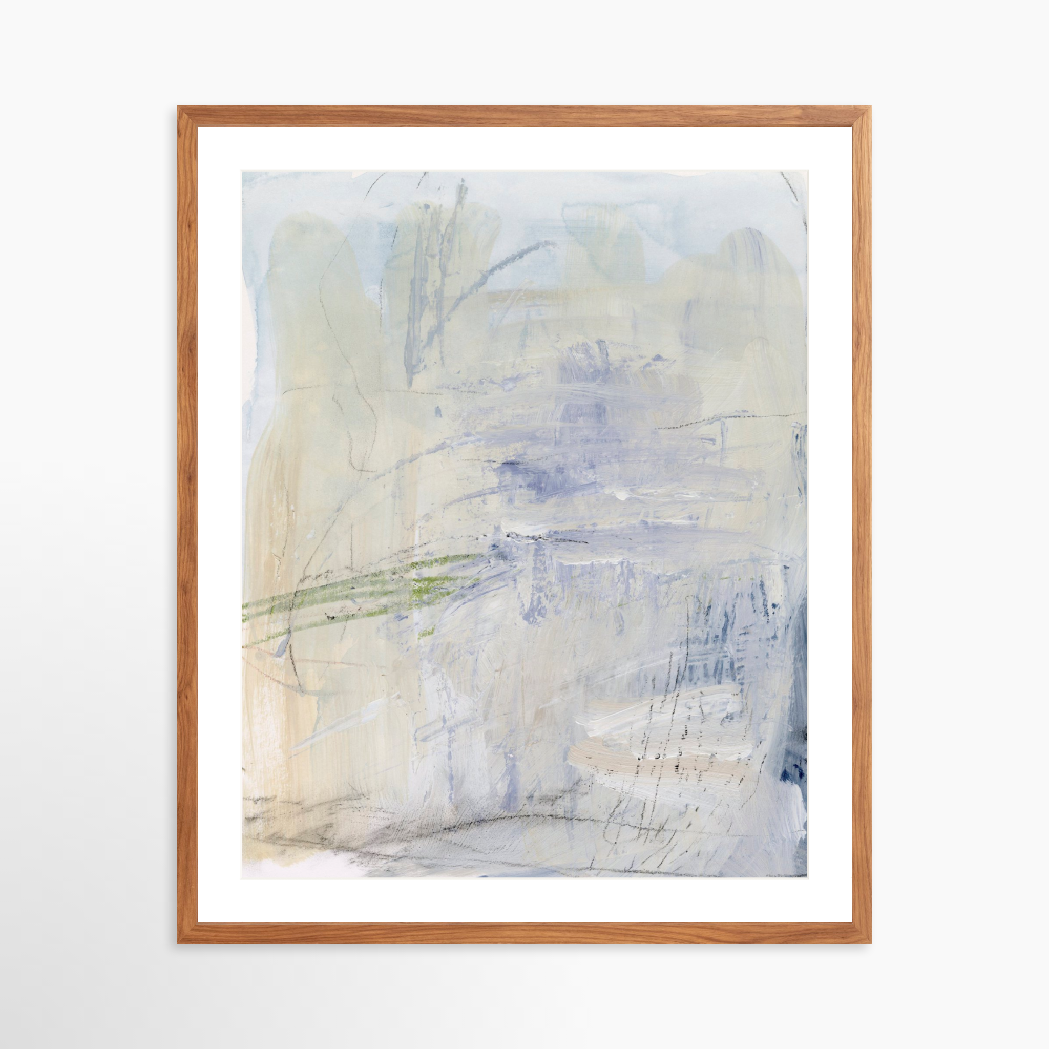 24x30 / Light Walnut Frame + White Mat