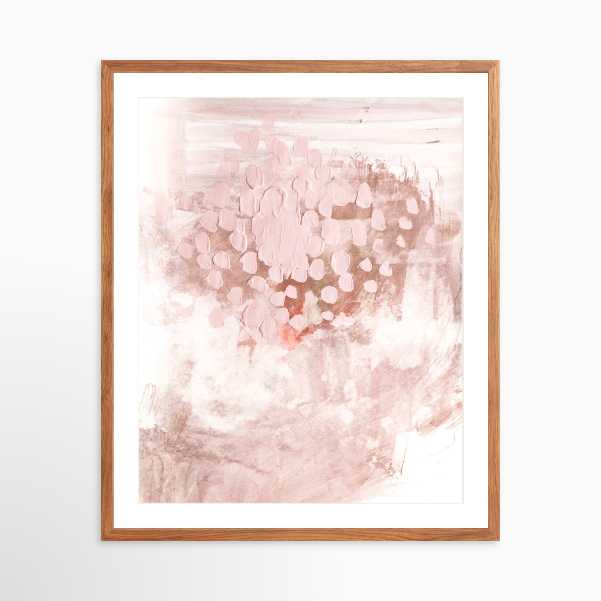 24x30 / Light Walnut Frame + White Mat