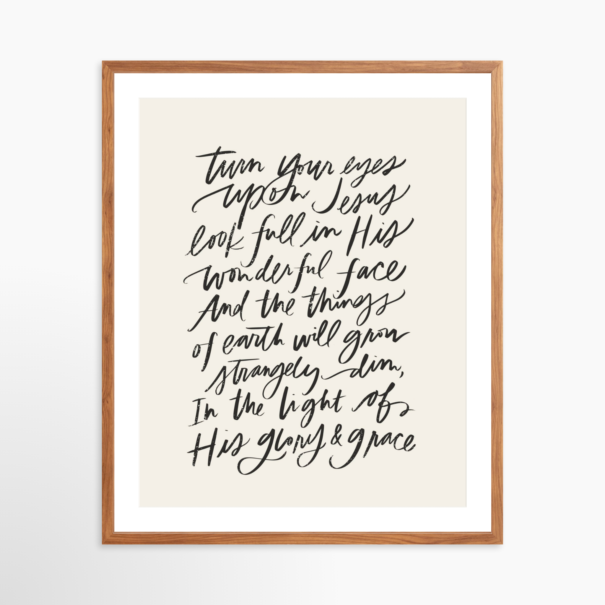 24x30 / Light Walnut Frame + White Mat