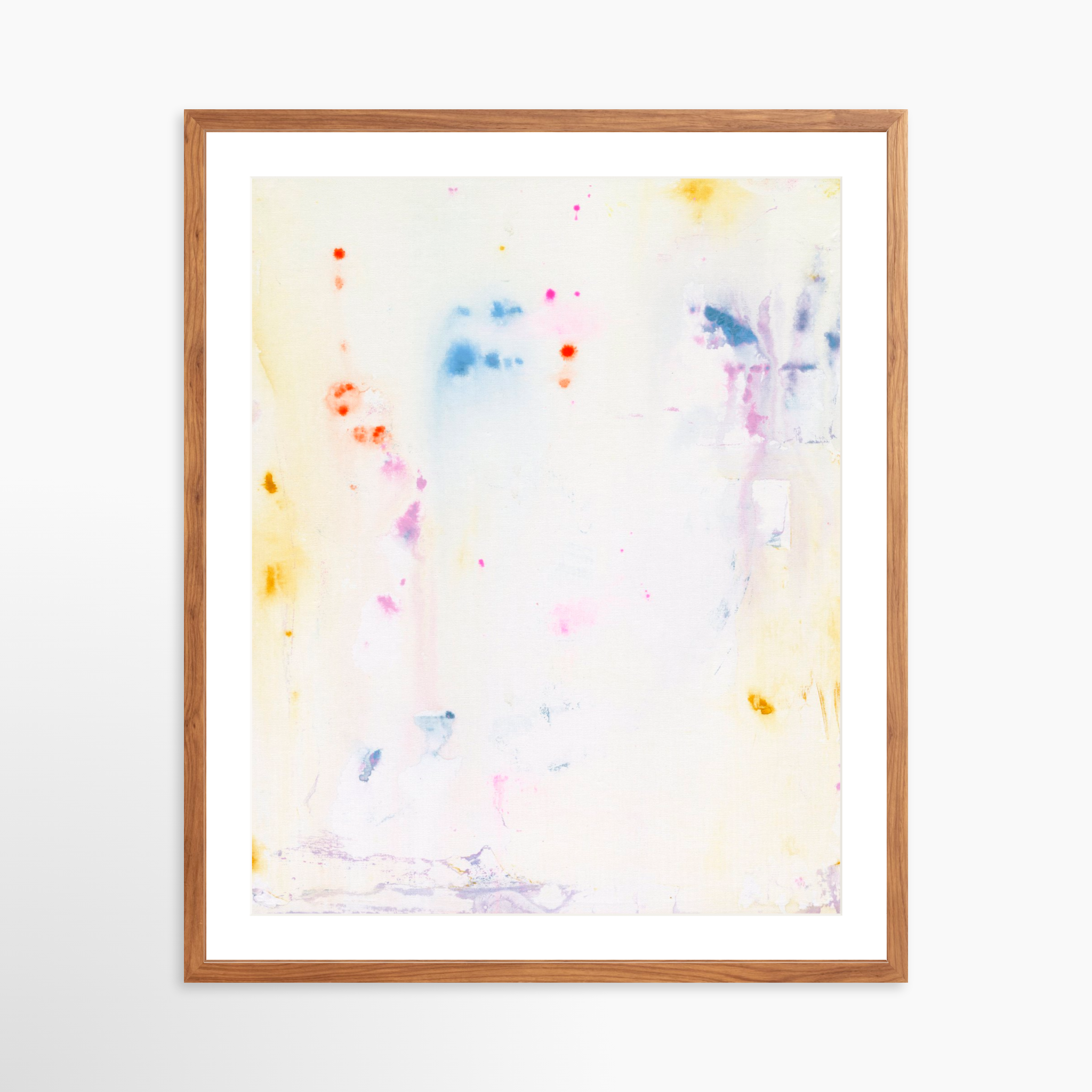 24x30 / Light Walnut Frame + White Mat