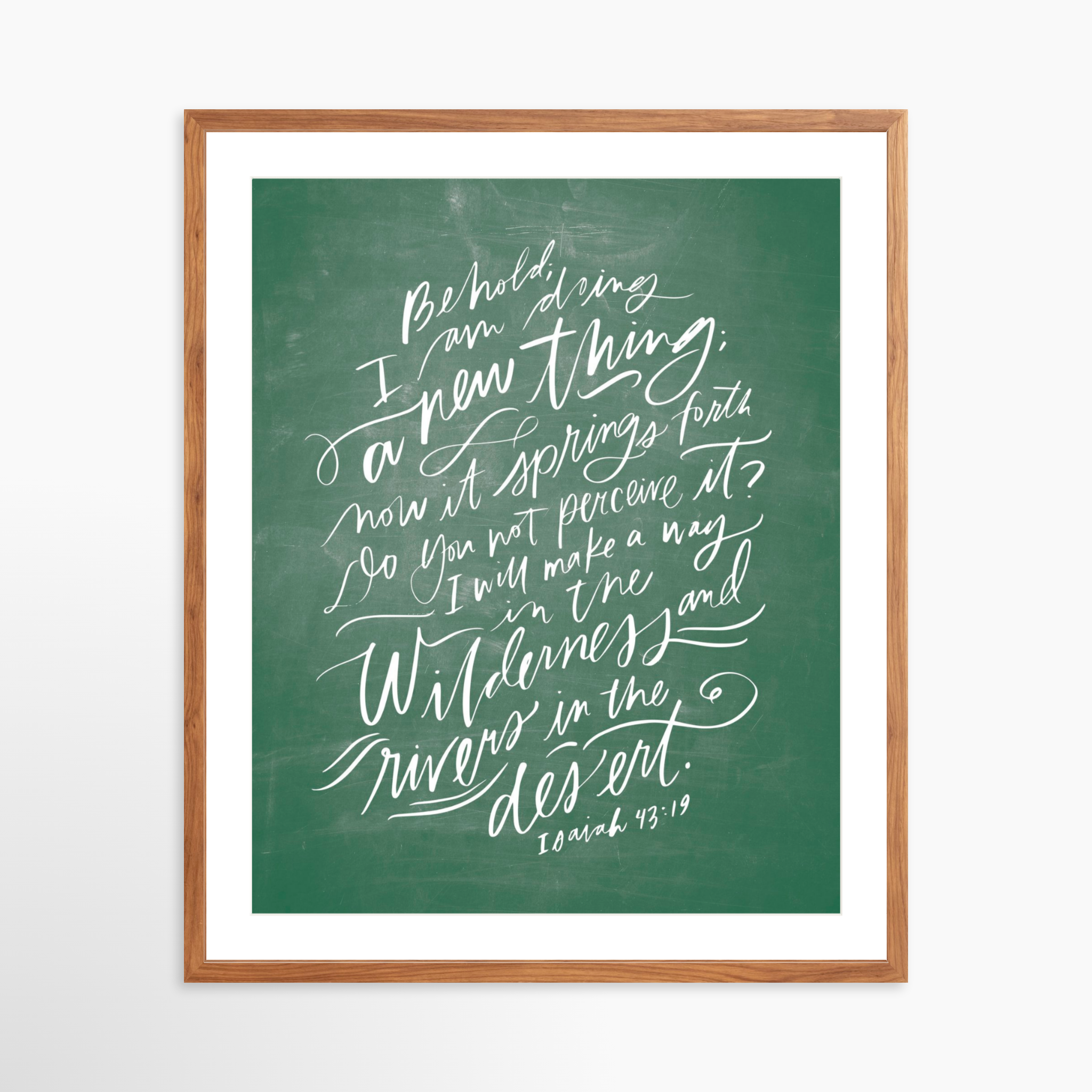 24x30 / Light Walnut Frame + White Mat