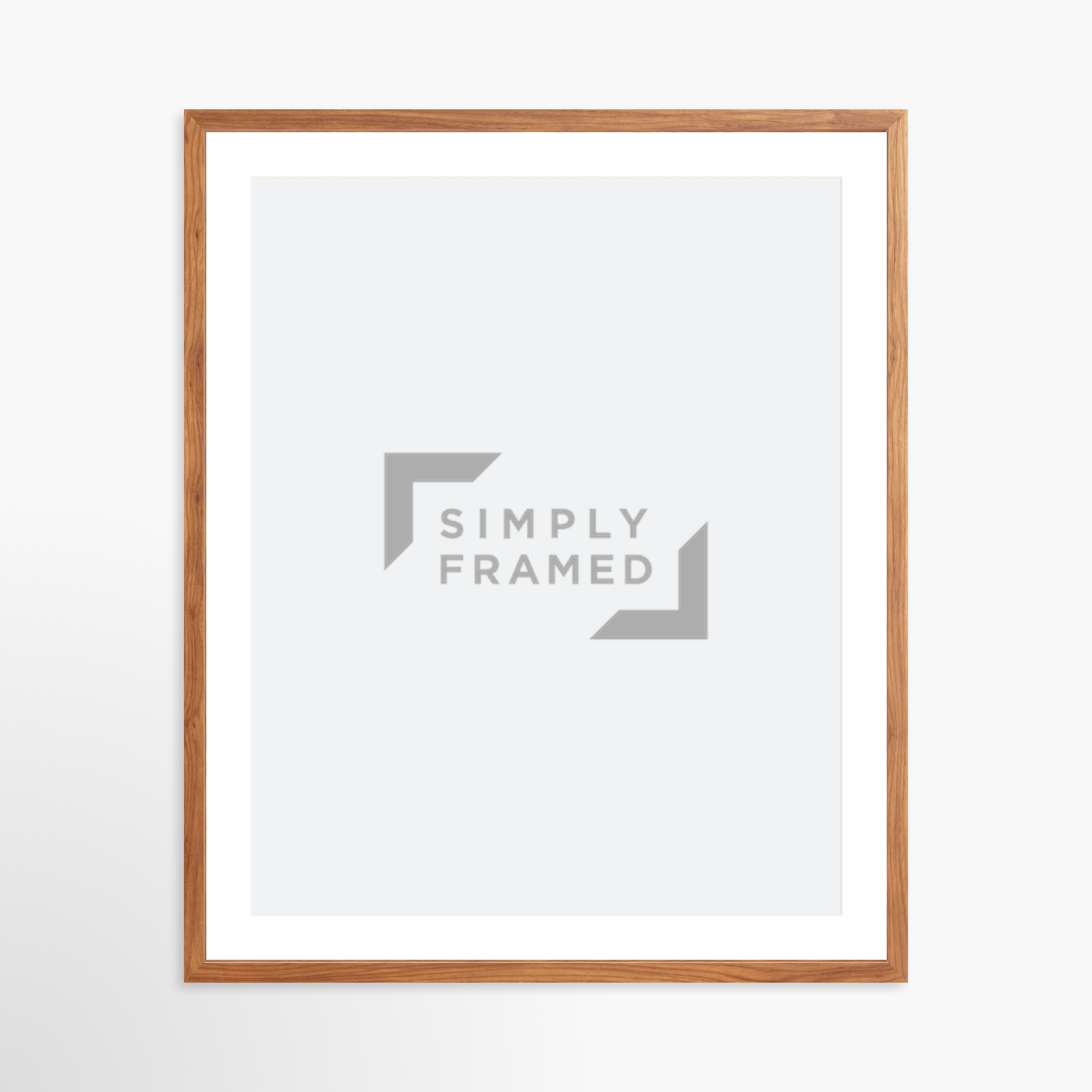 24x30 / Light Walnut Frame + White Mat