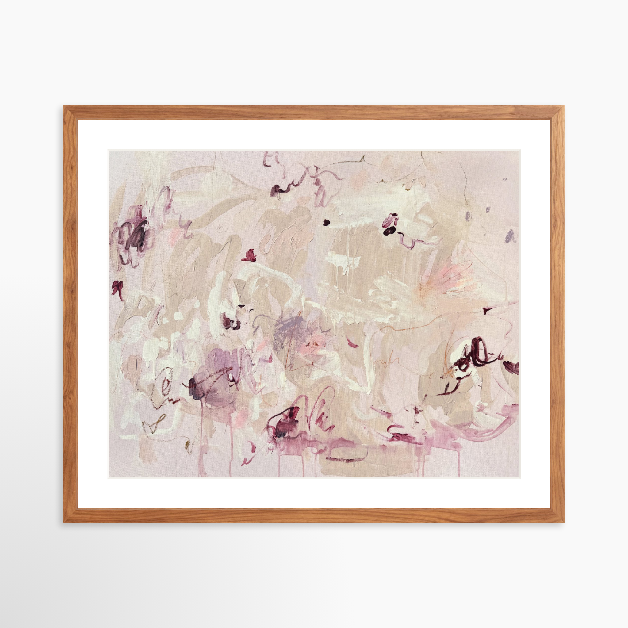 25x20 / Light Walnut Frame + White Mat