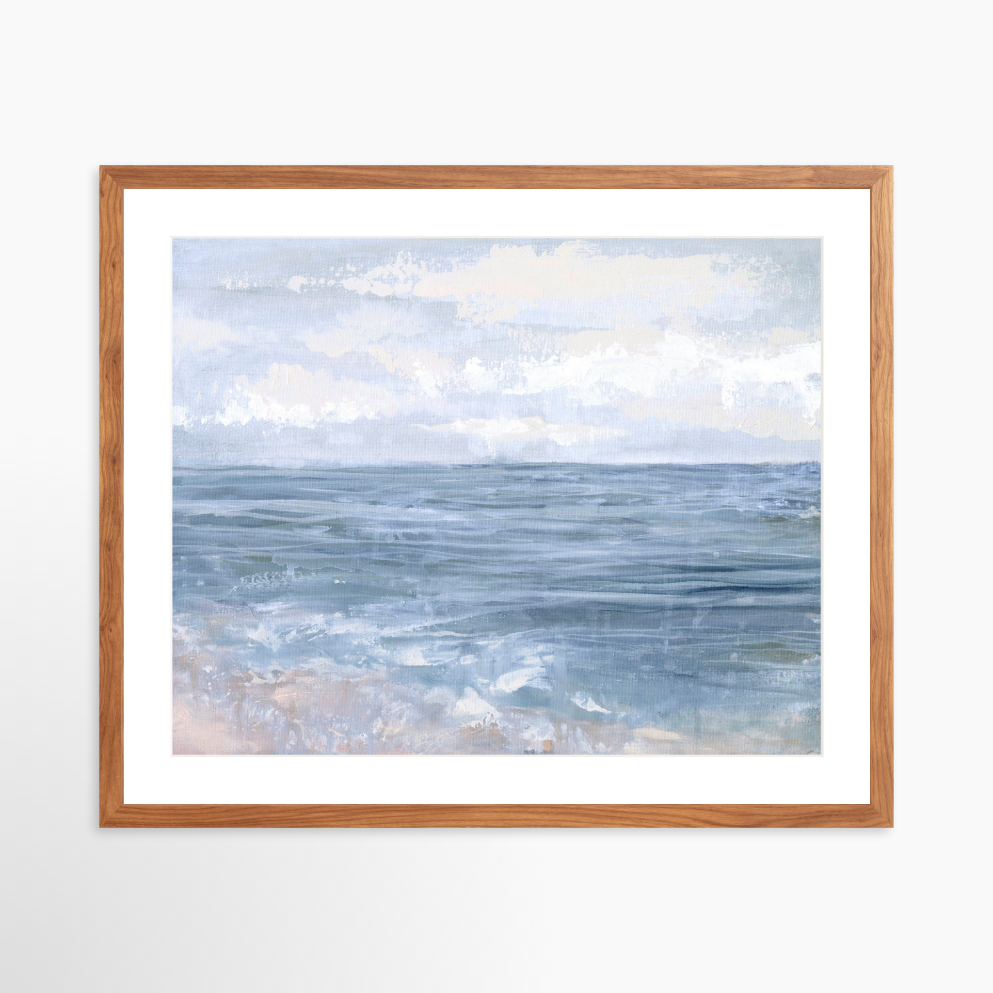 25x20 / Light Walnut Frame + White Mat