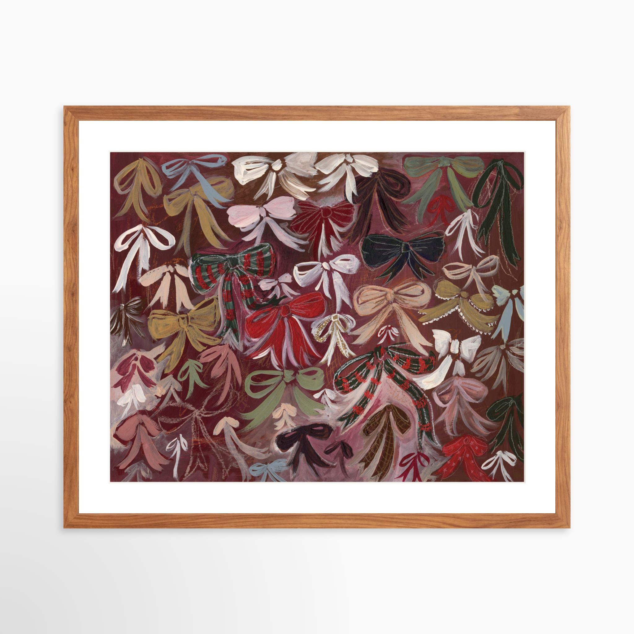 25x20 / Light Walnut Frame + White Mat