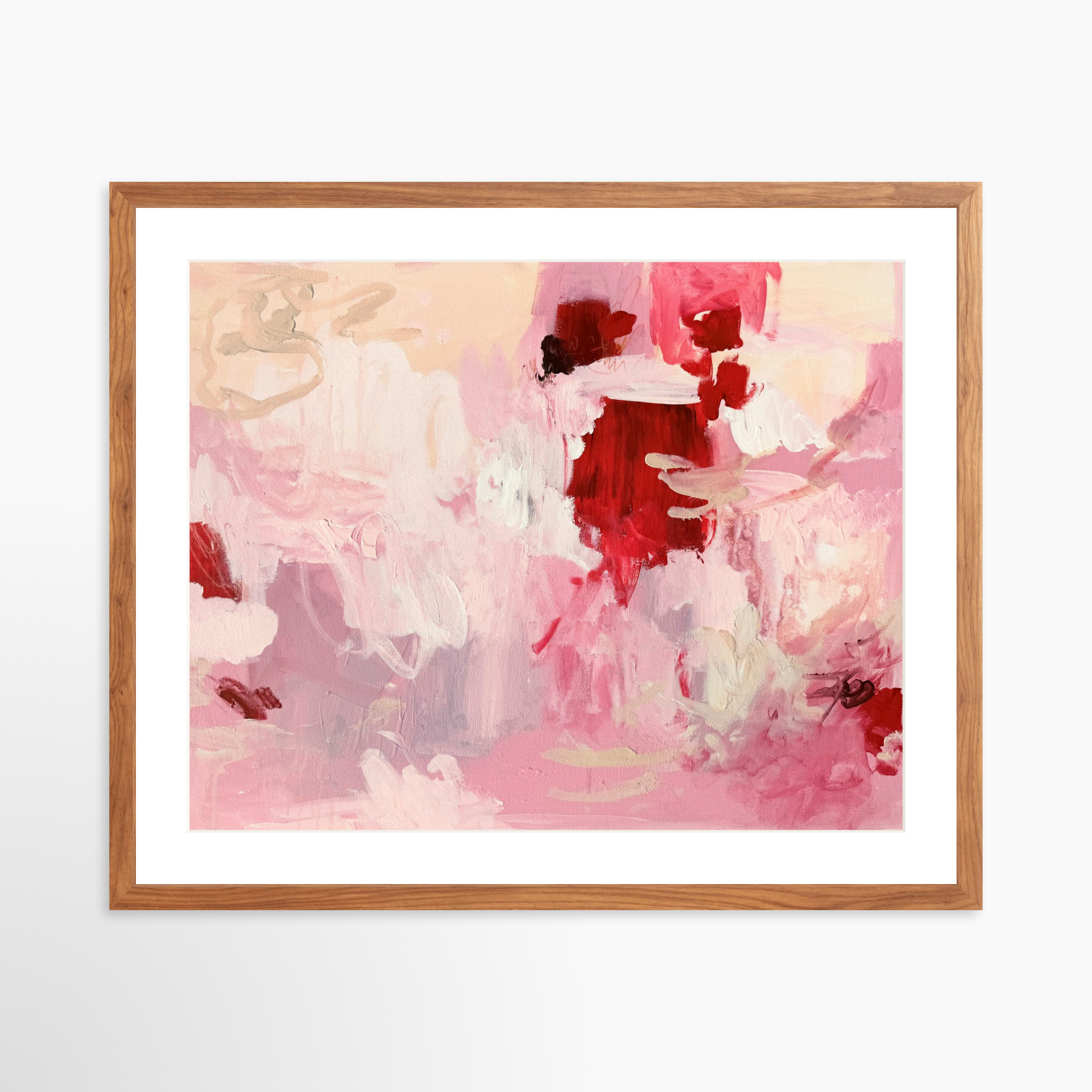 25x20 / Light Walnut Frame + White Mat