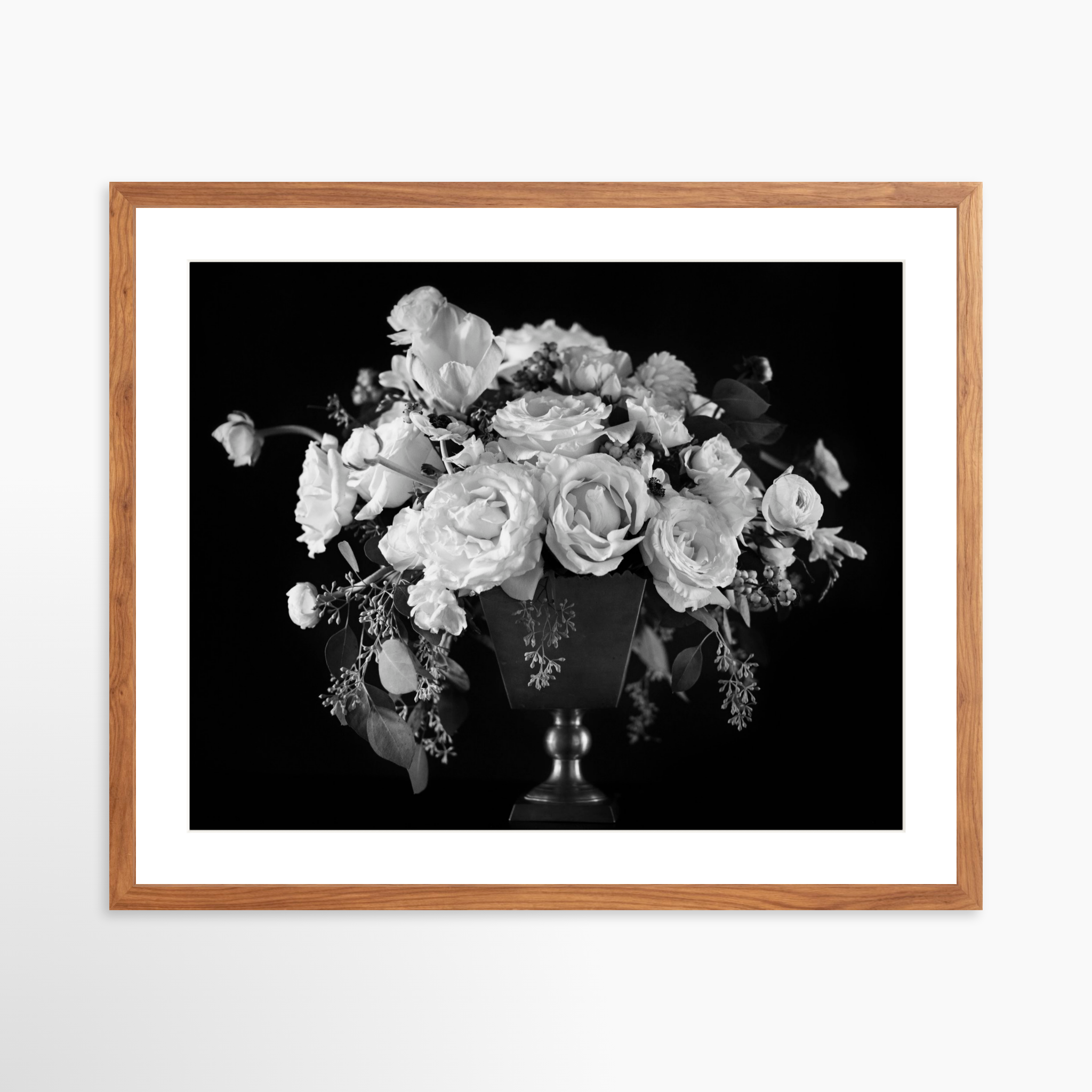 25x20 / Light Walnut Frame + White Mat