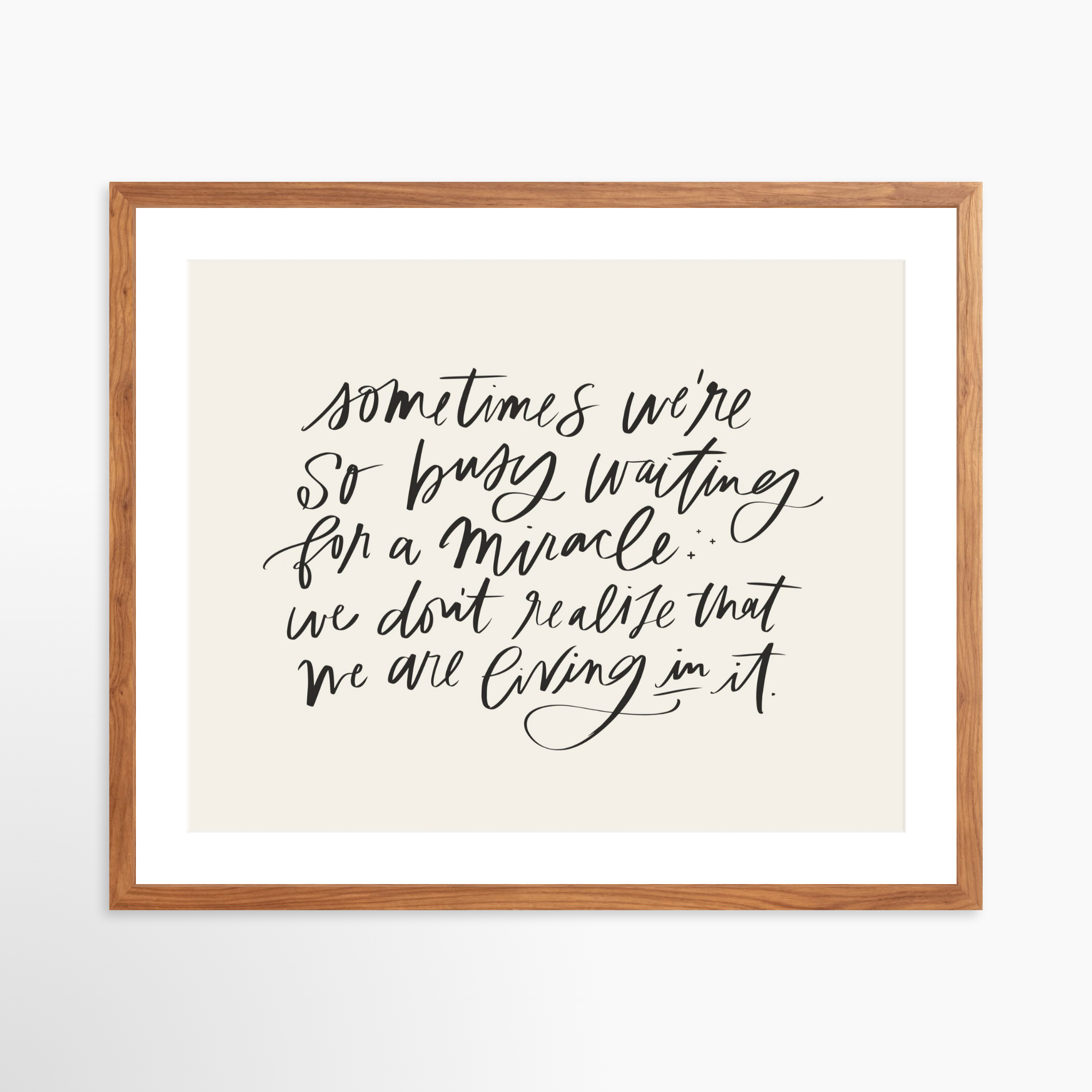 25x20 / Light Walnut Frame + White Mat