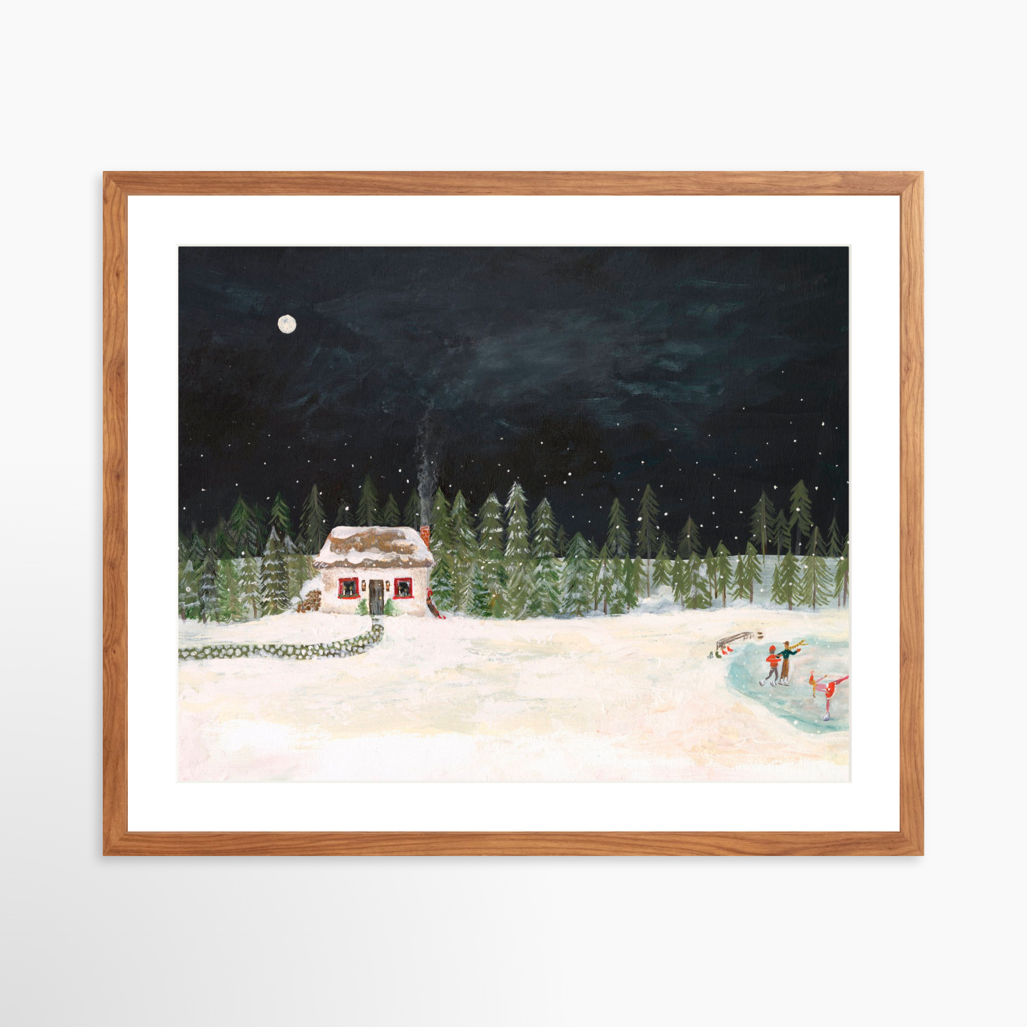 25x20 / Light Walnut Frame + White Mat
