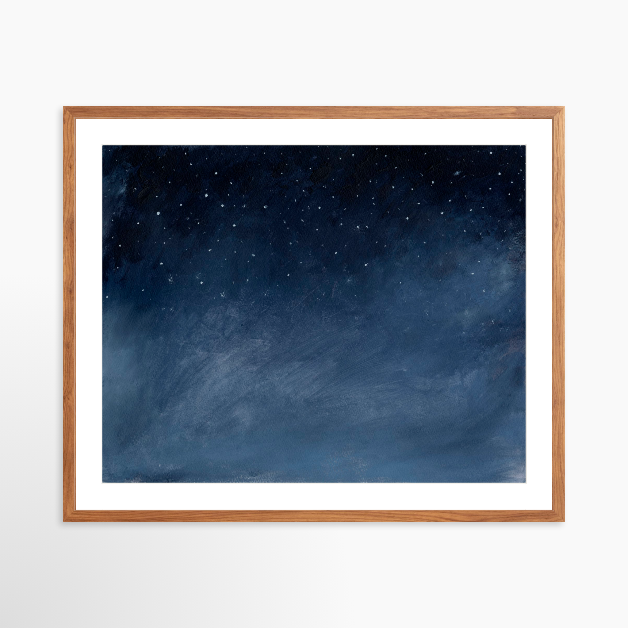 30x24 / Light Walnut Frame + White Mat