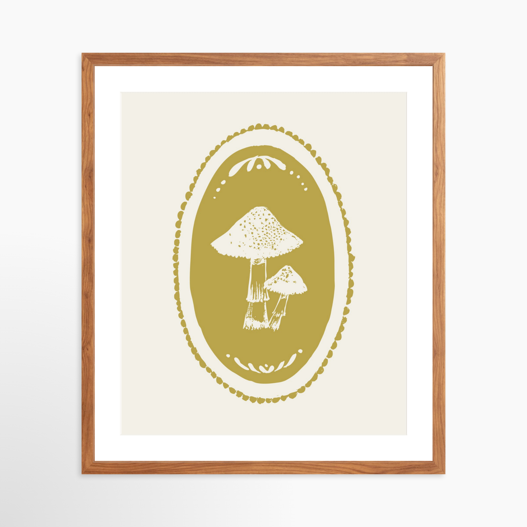 20x24 / Light Walnut Frame + White Mat