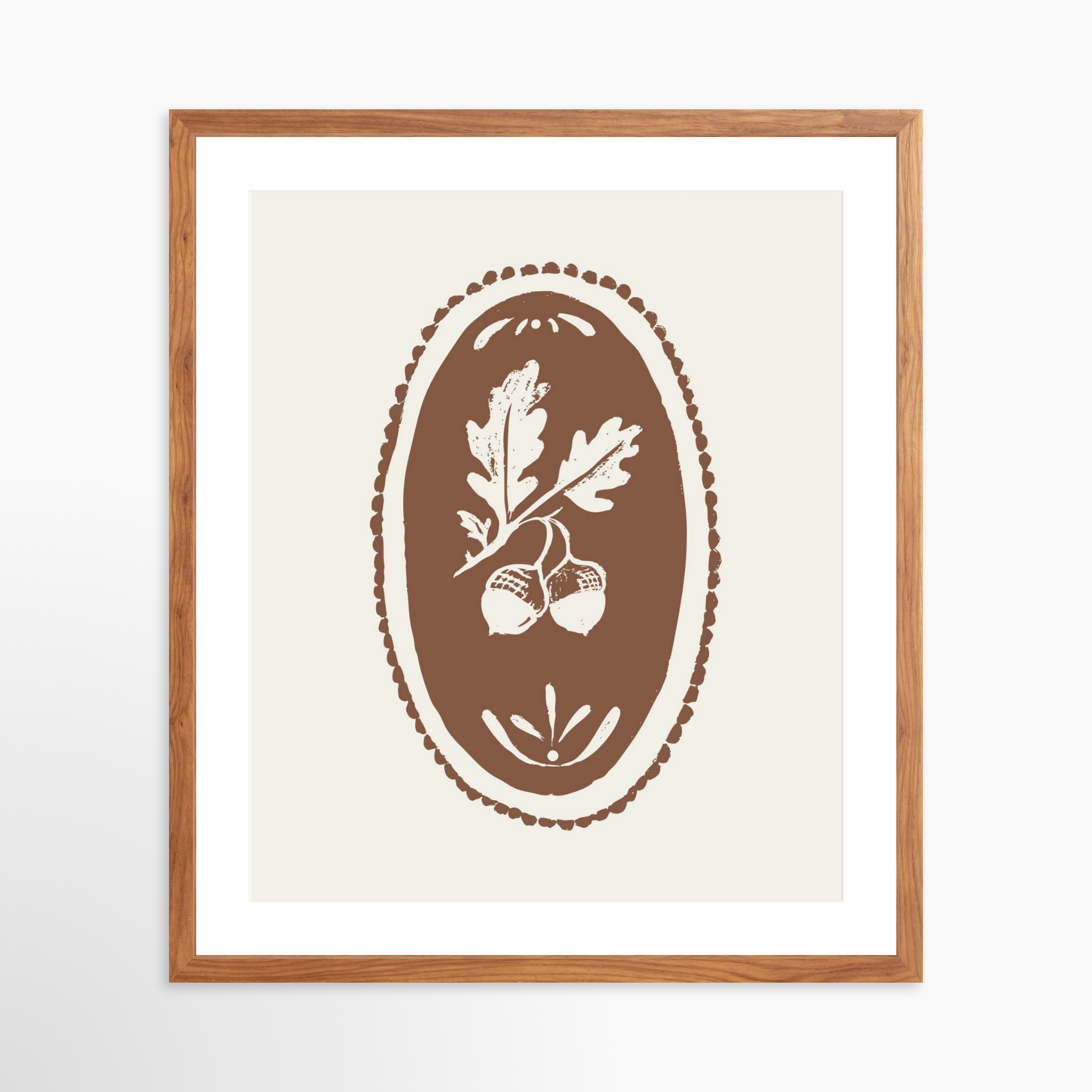 20x24 / Light Walnut Frame + White Mat