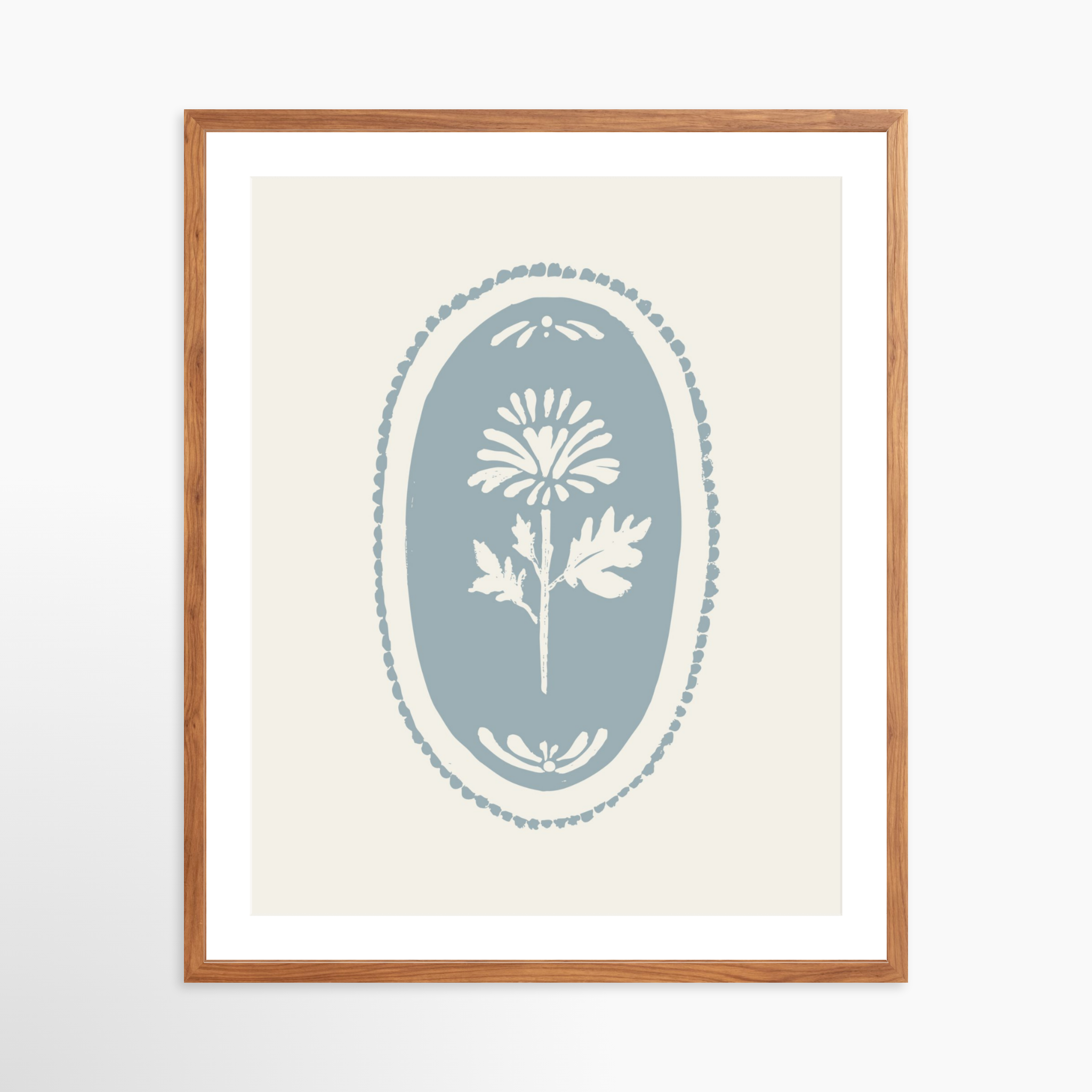 24x30 / Light Walnut Frame + White Mat