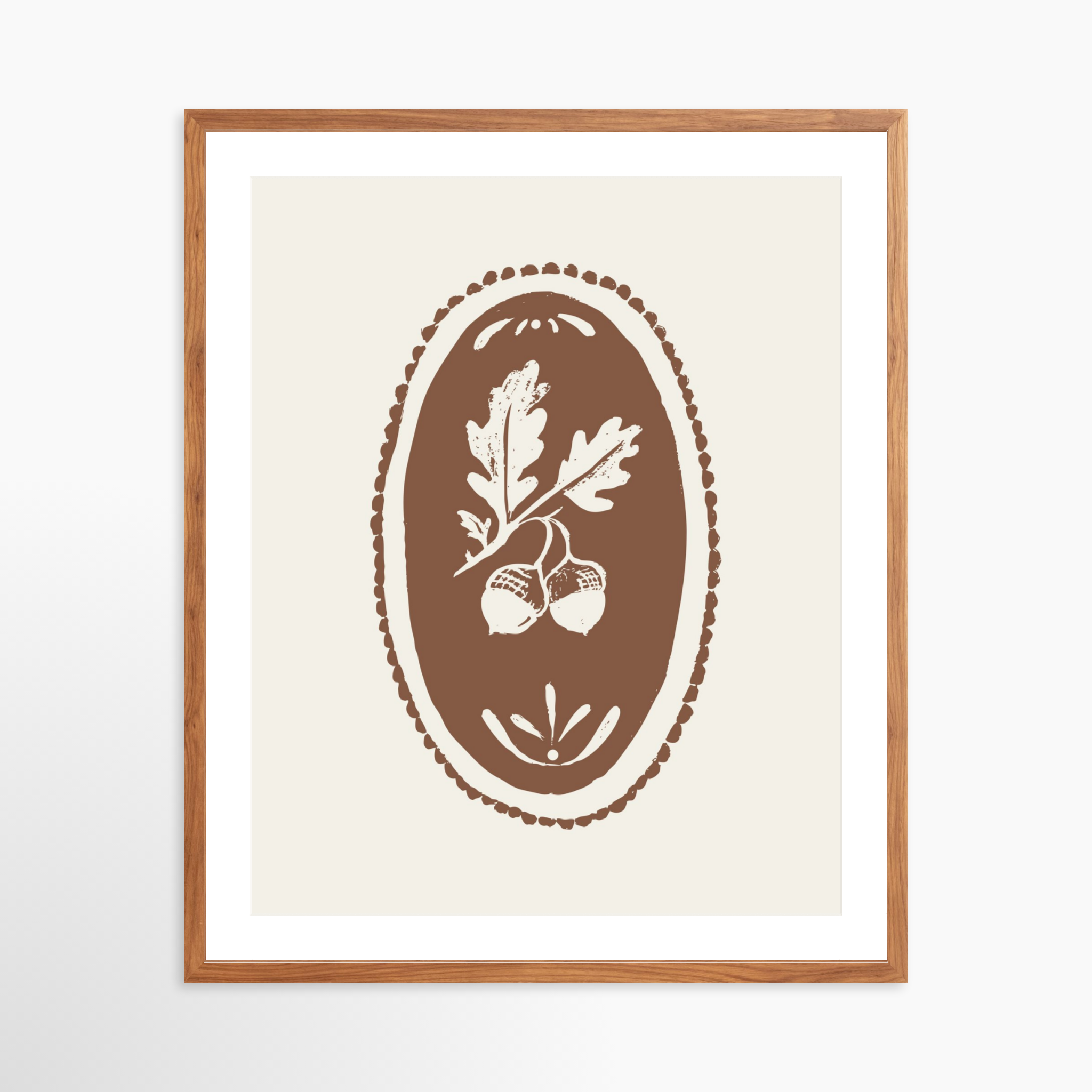 24x30 / Light Walnut Frame + White Mat