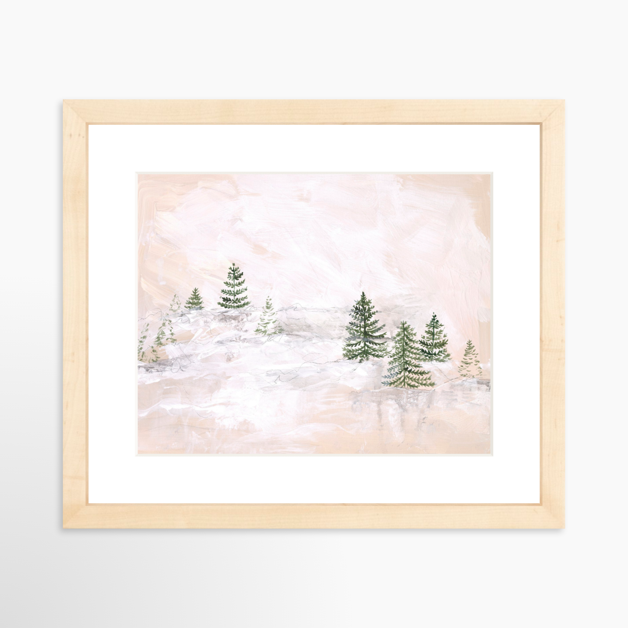 10x8 / Natural Frame + White Mat