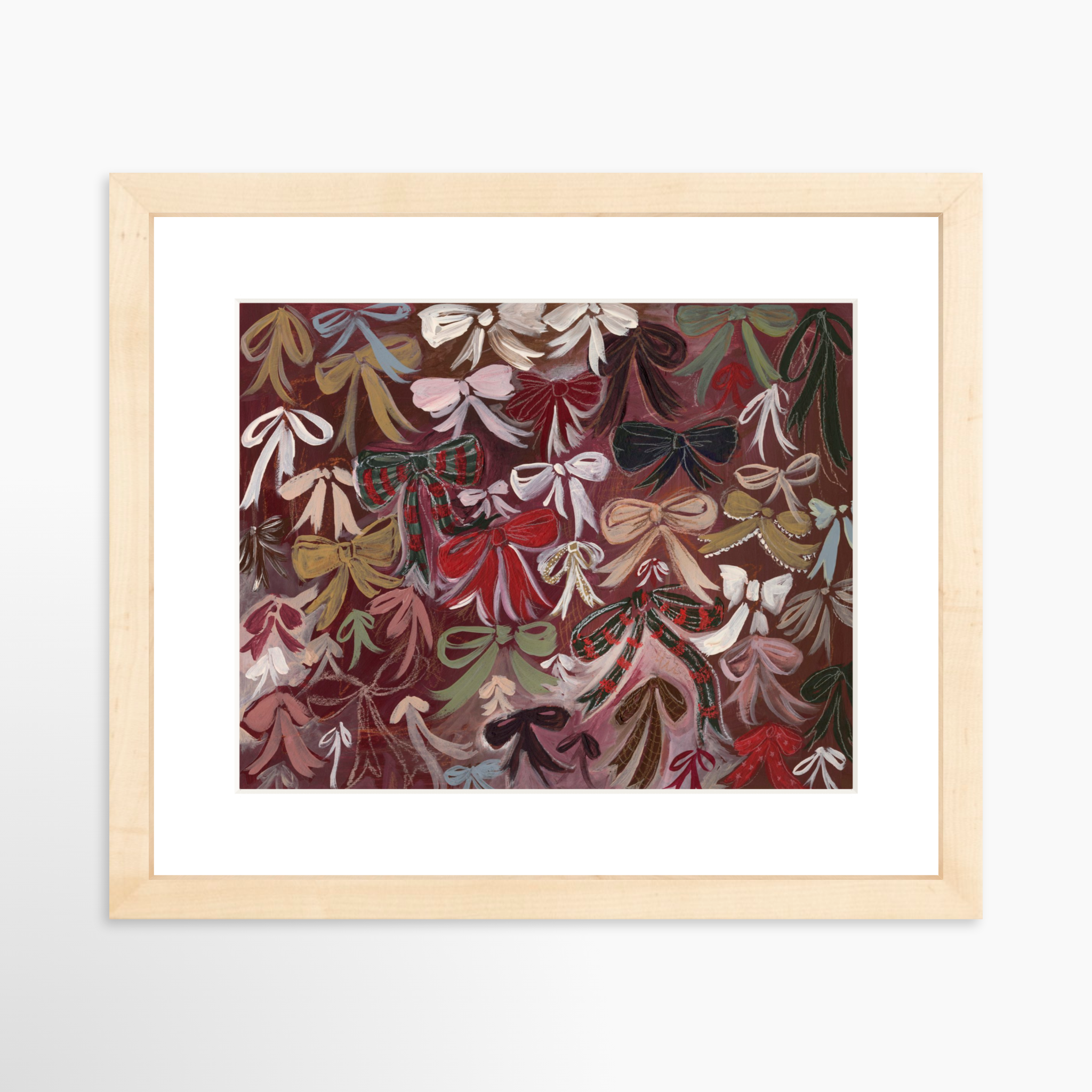 10x8 / Natural Frame + White Mat