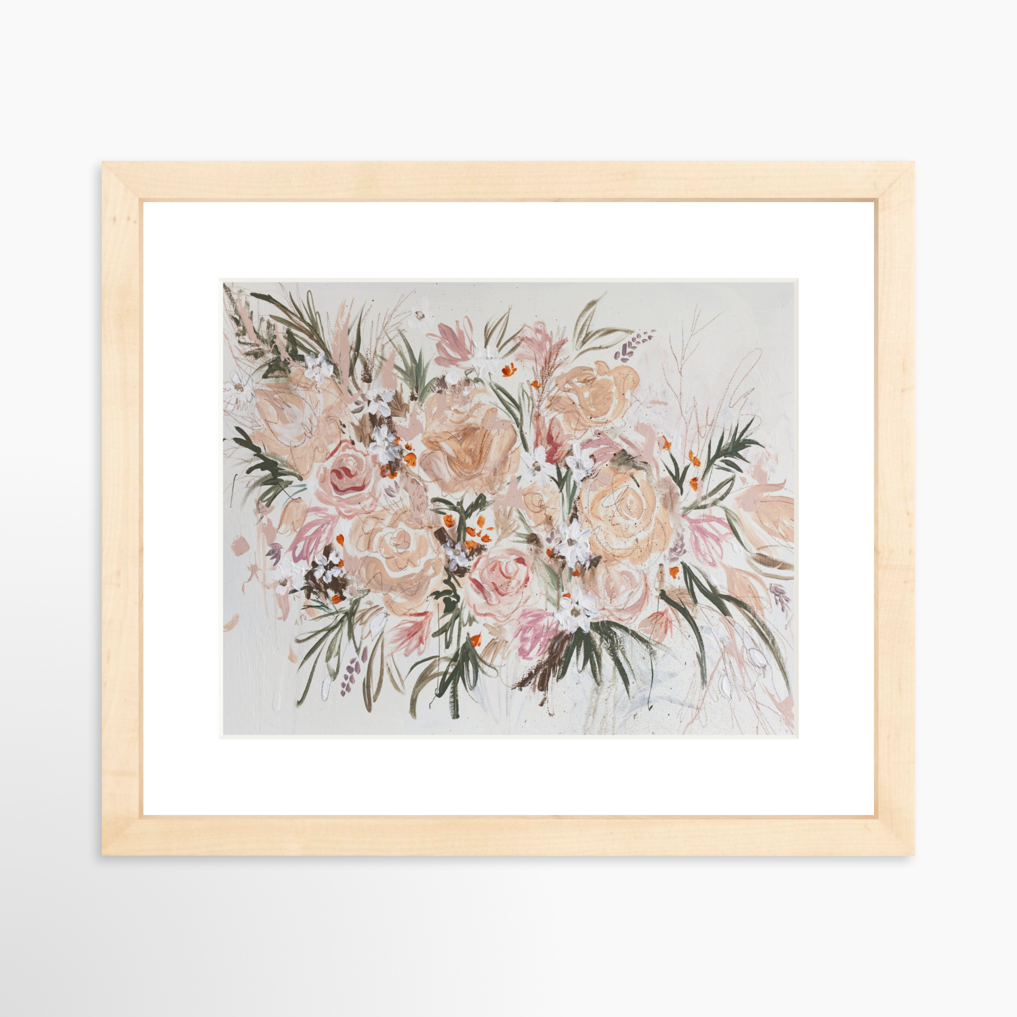 10x8 / Natural Frame + White Mat