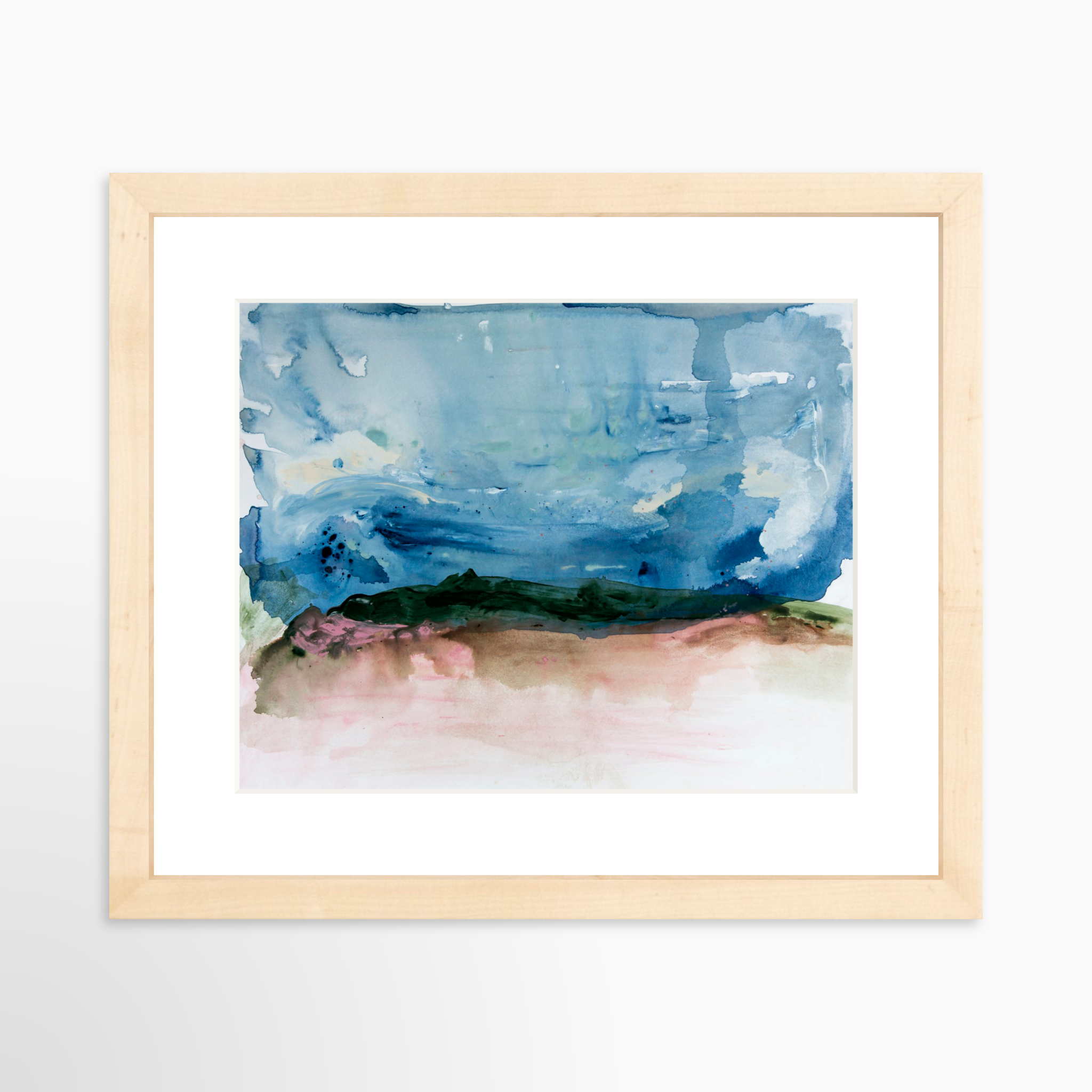 10x8 / Natural Frame + White Mat
