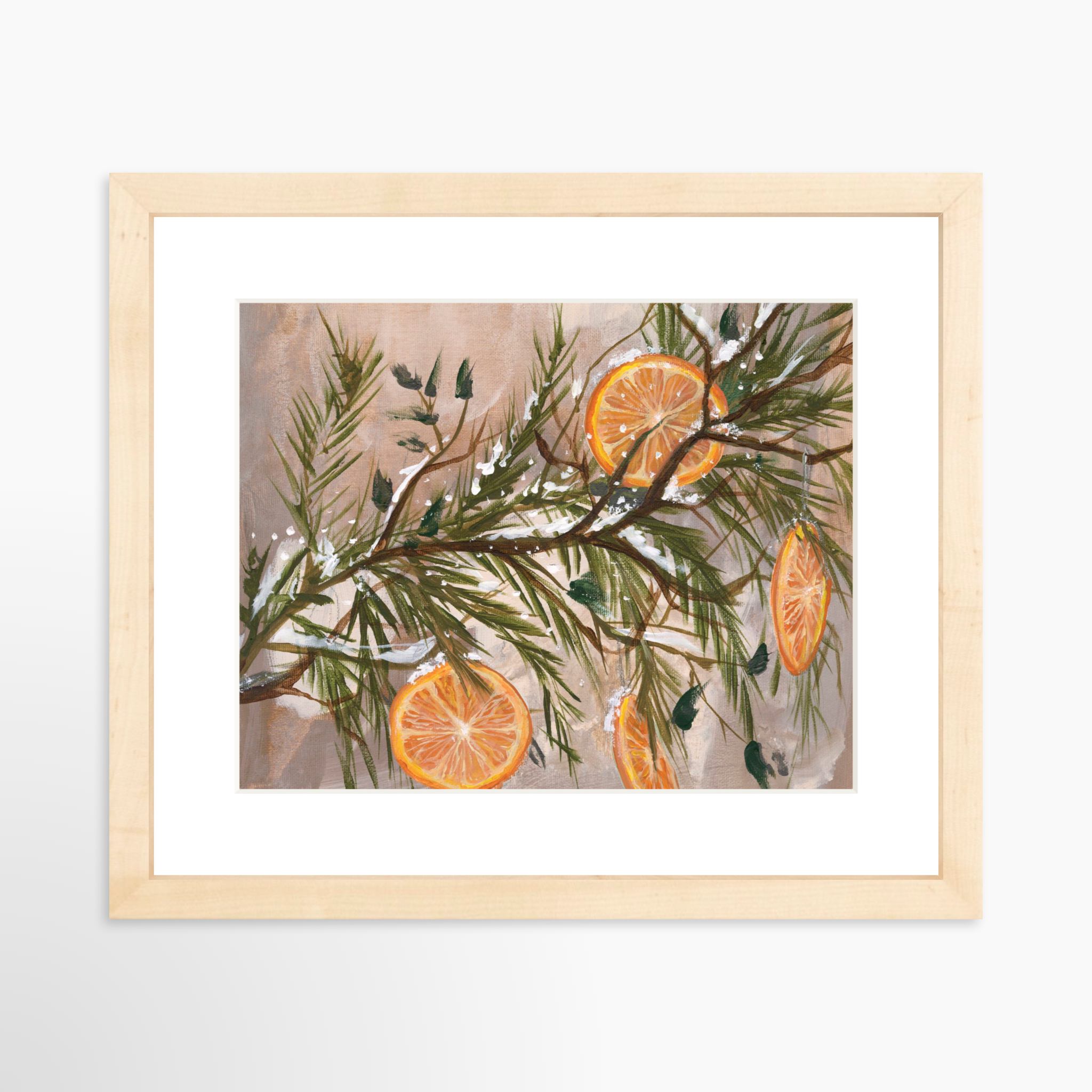 10x8 / Natural Frame + White Mat